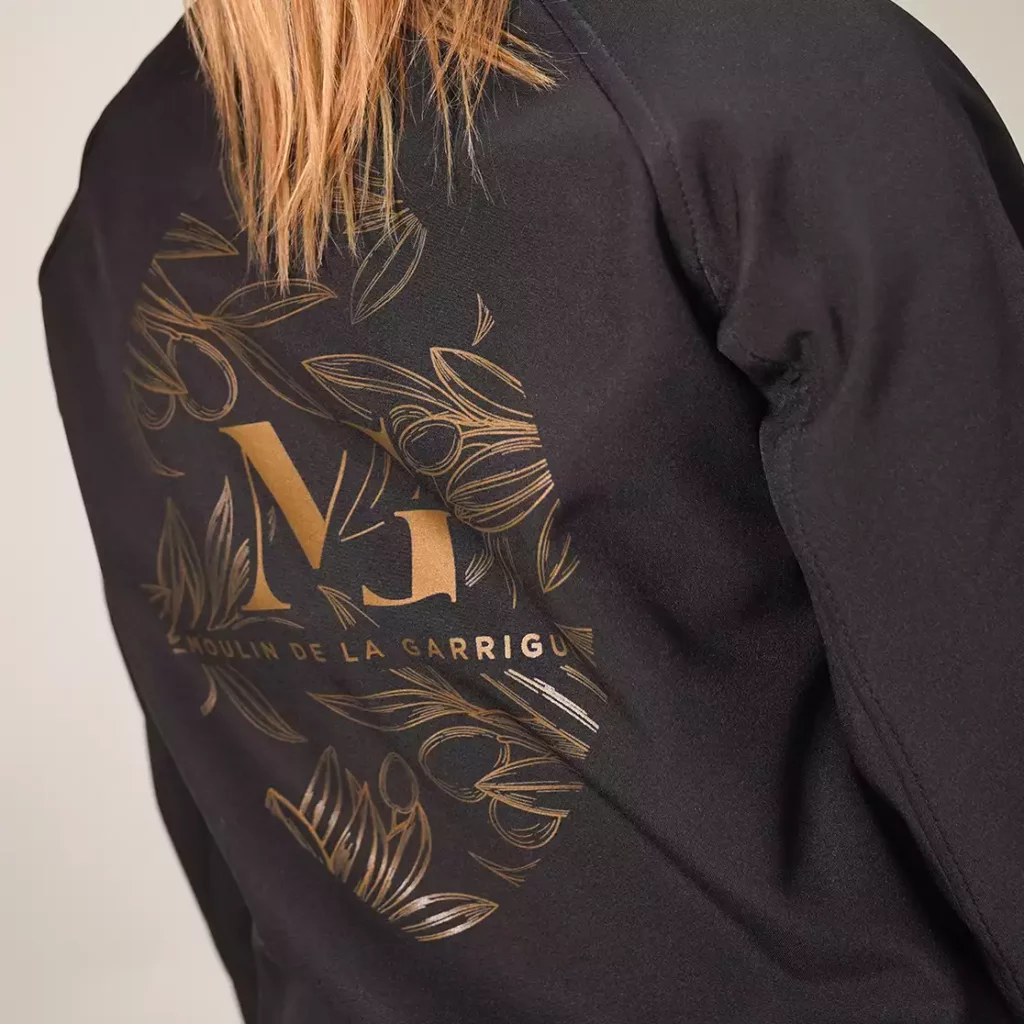 Sérigraphie dans le dos d'une veste softshell