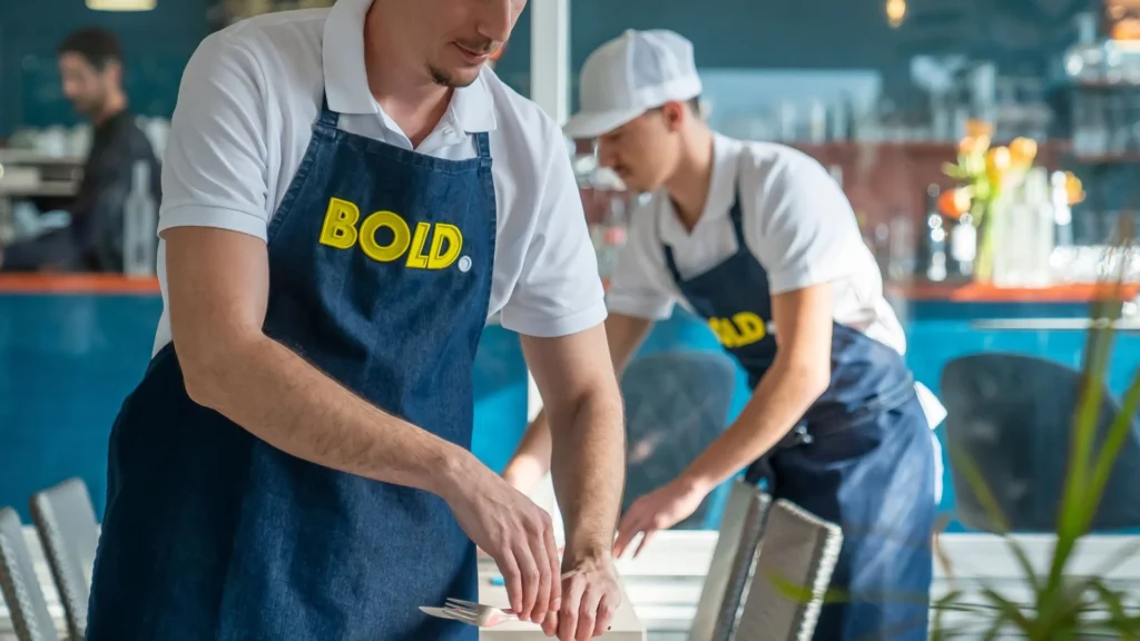 Tablier brodé personnalisé pour un restaurant