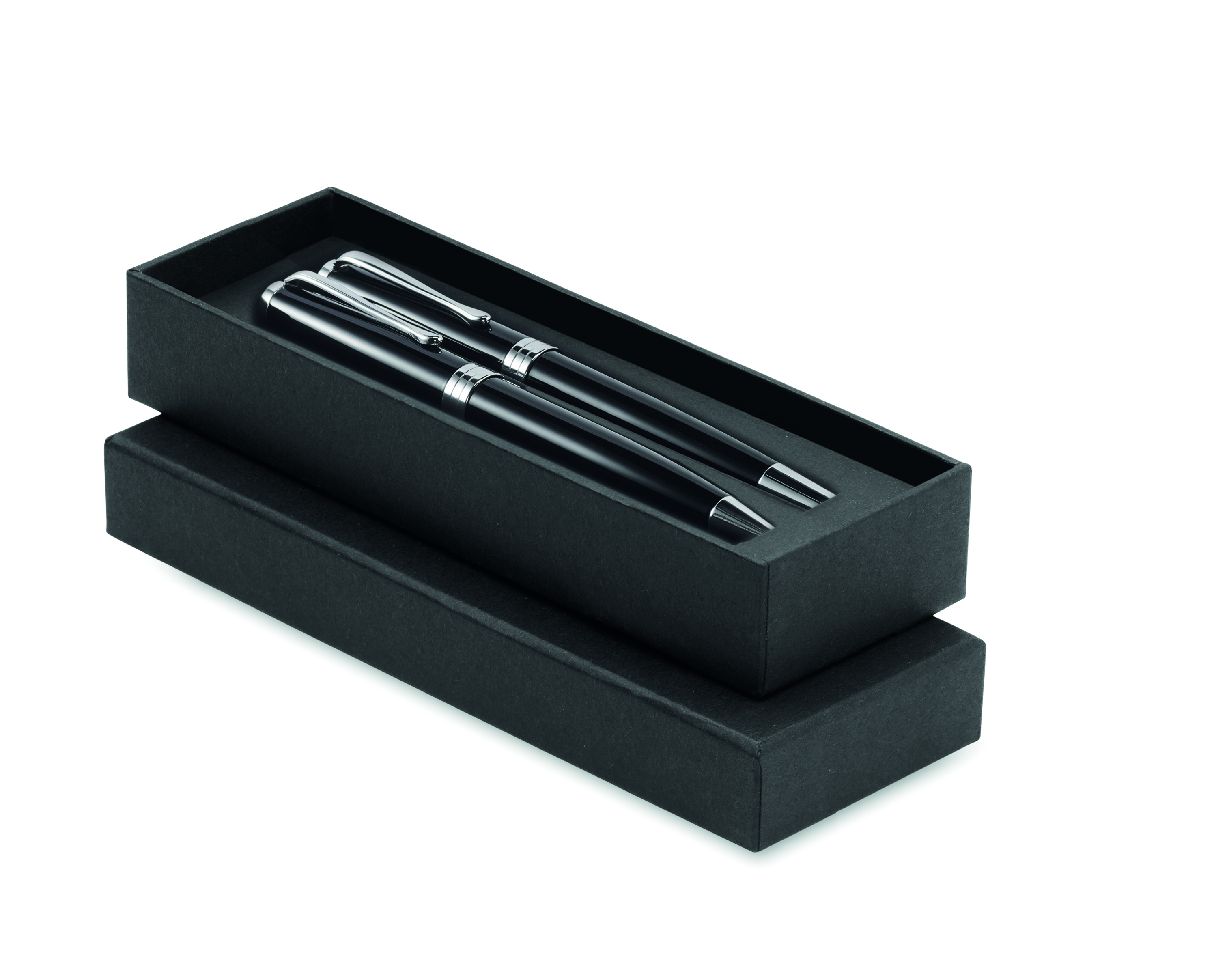 Set stylo à bille twist et roller en inox recyclé