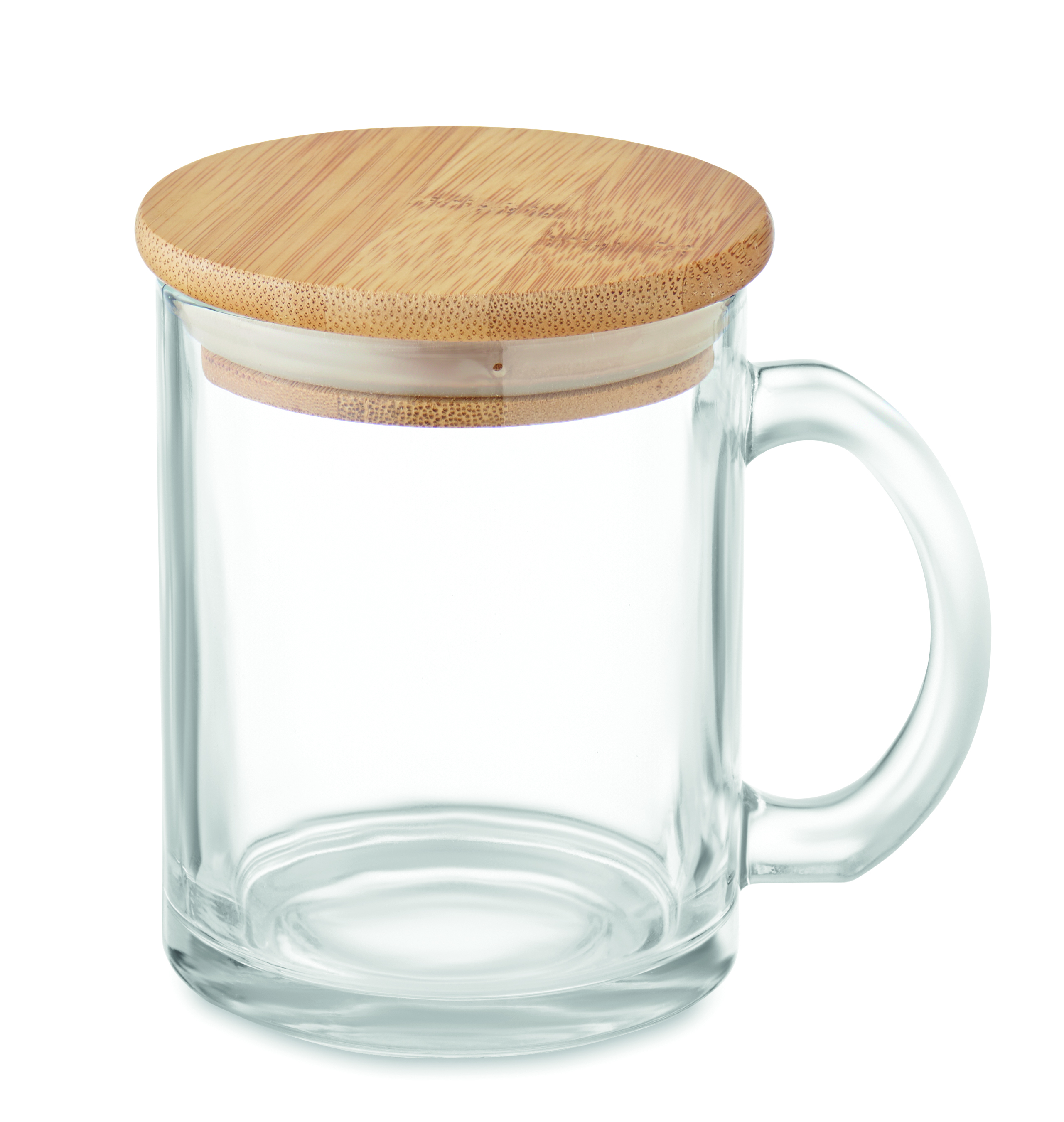 Mug 300 ml à couvercle en verre recyclé et bambou
