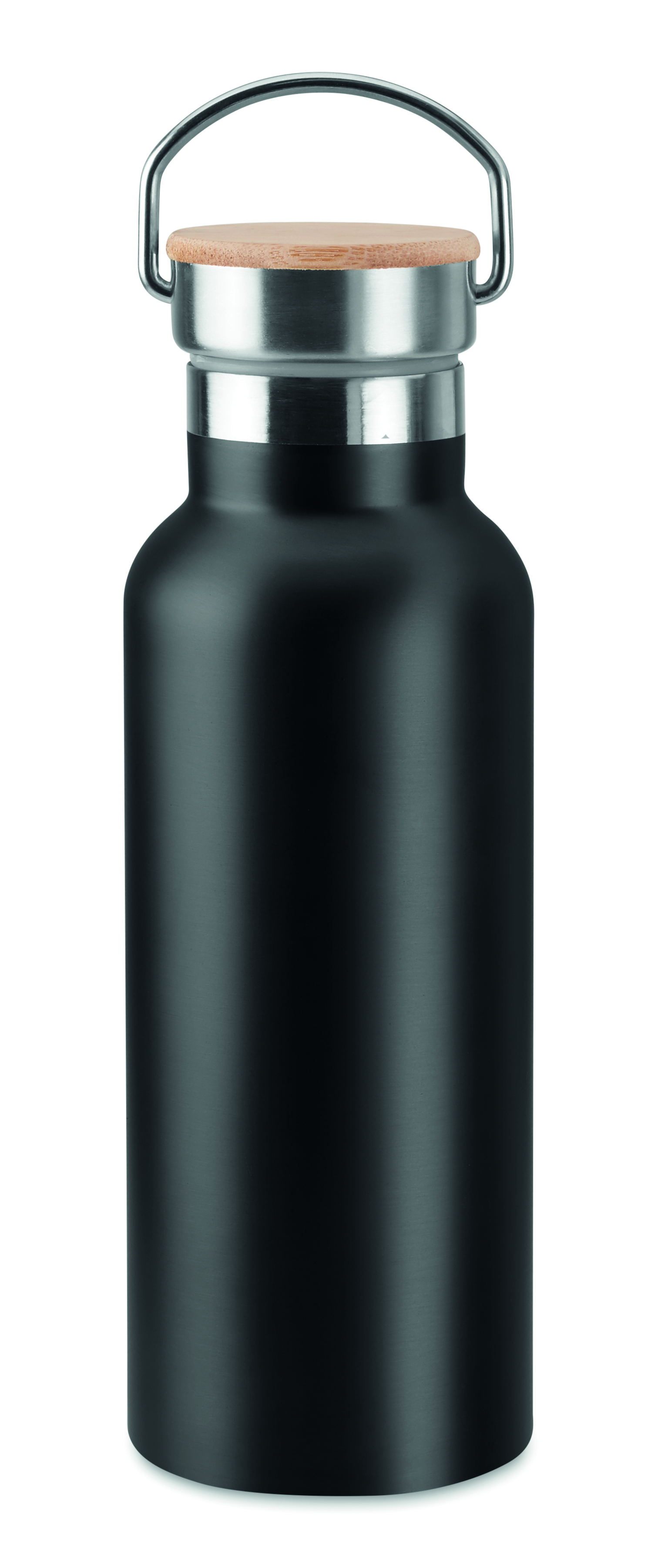 Bouteille isotherme 500 ml double paroi en inox et bambou
