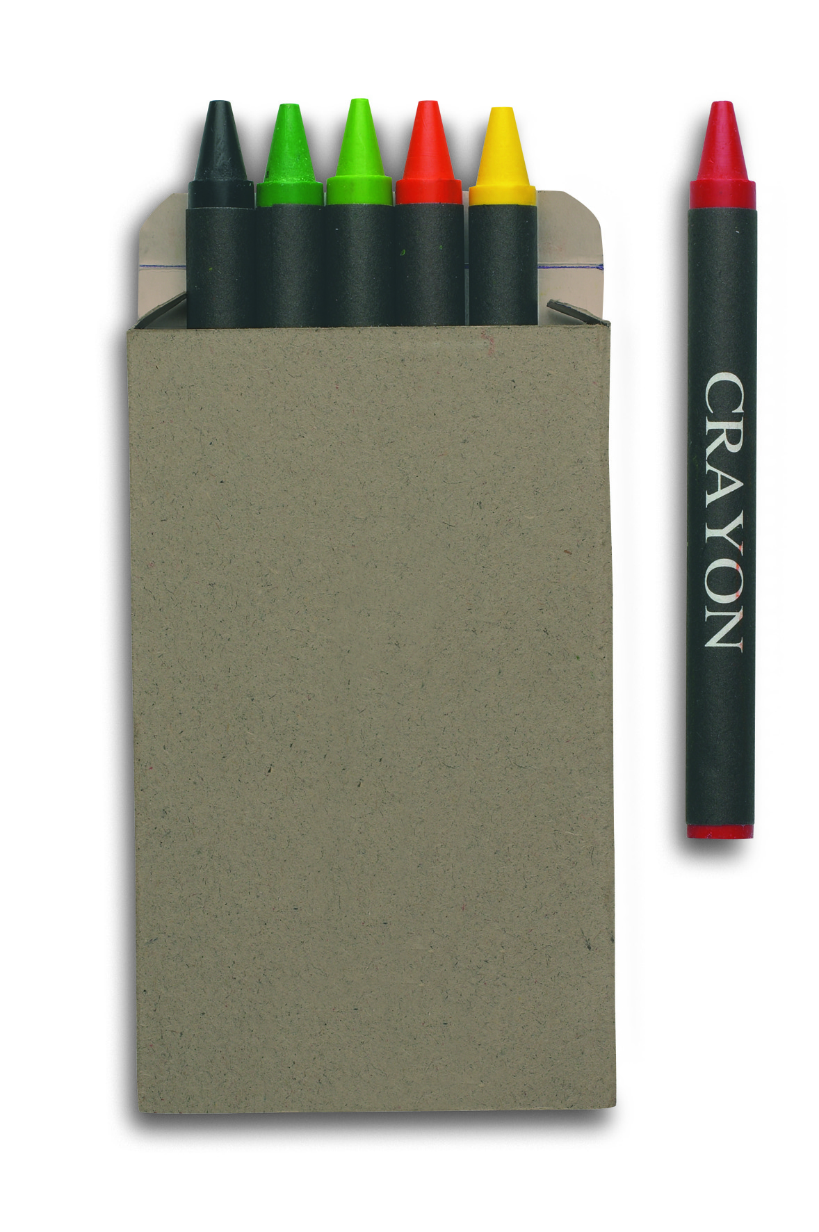 Crayons de cire en étui en papier recyclé (lot de 6)