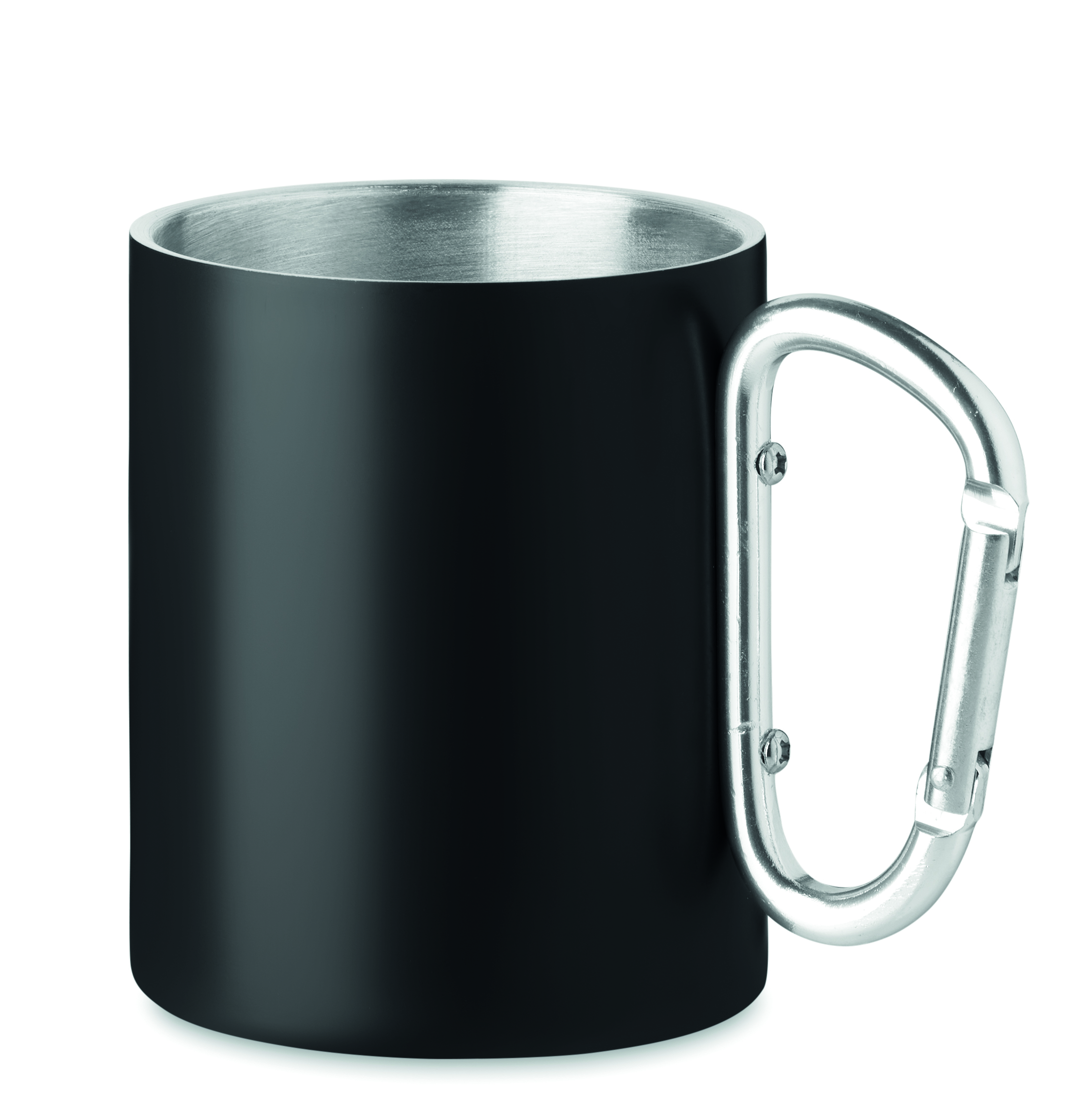 Tasse double paroi 300 ml à poignée mousqueton en inox