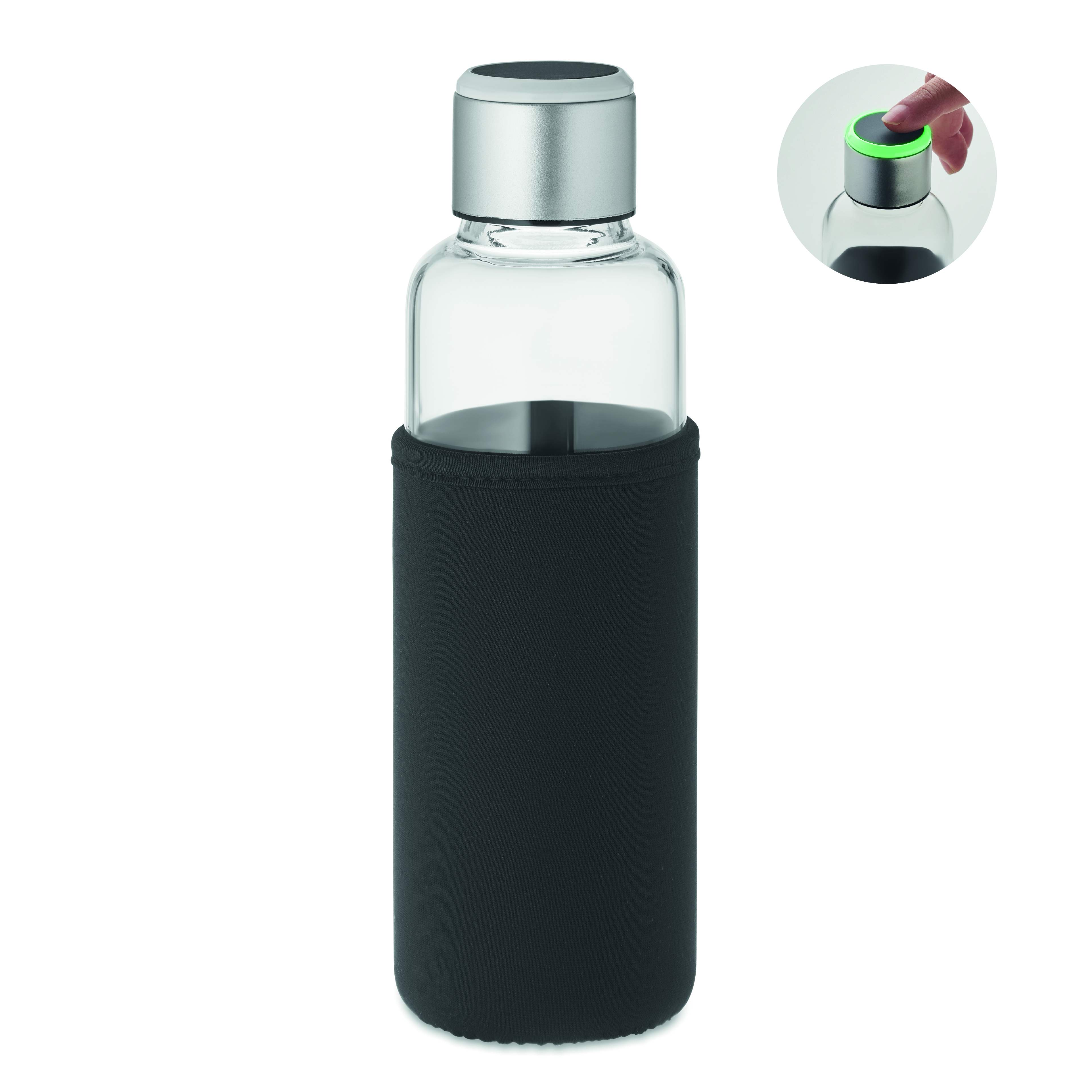 Bouteille à rappel d'hydratation en verre borosilicate