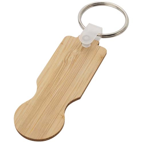Porte-clés jeton de caddie Ronan en bambou
