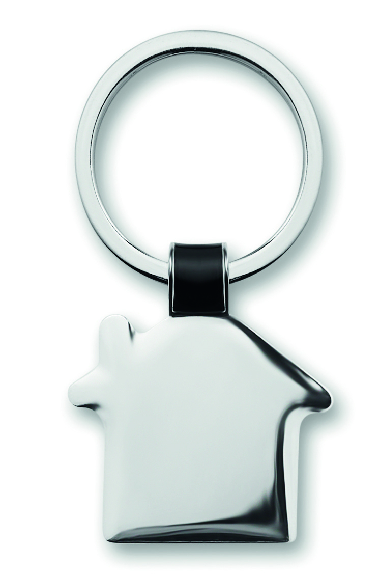Porte-clés maison brillant en métal