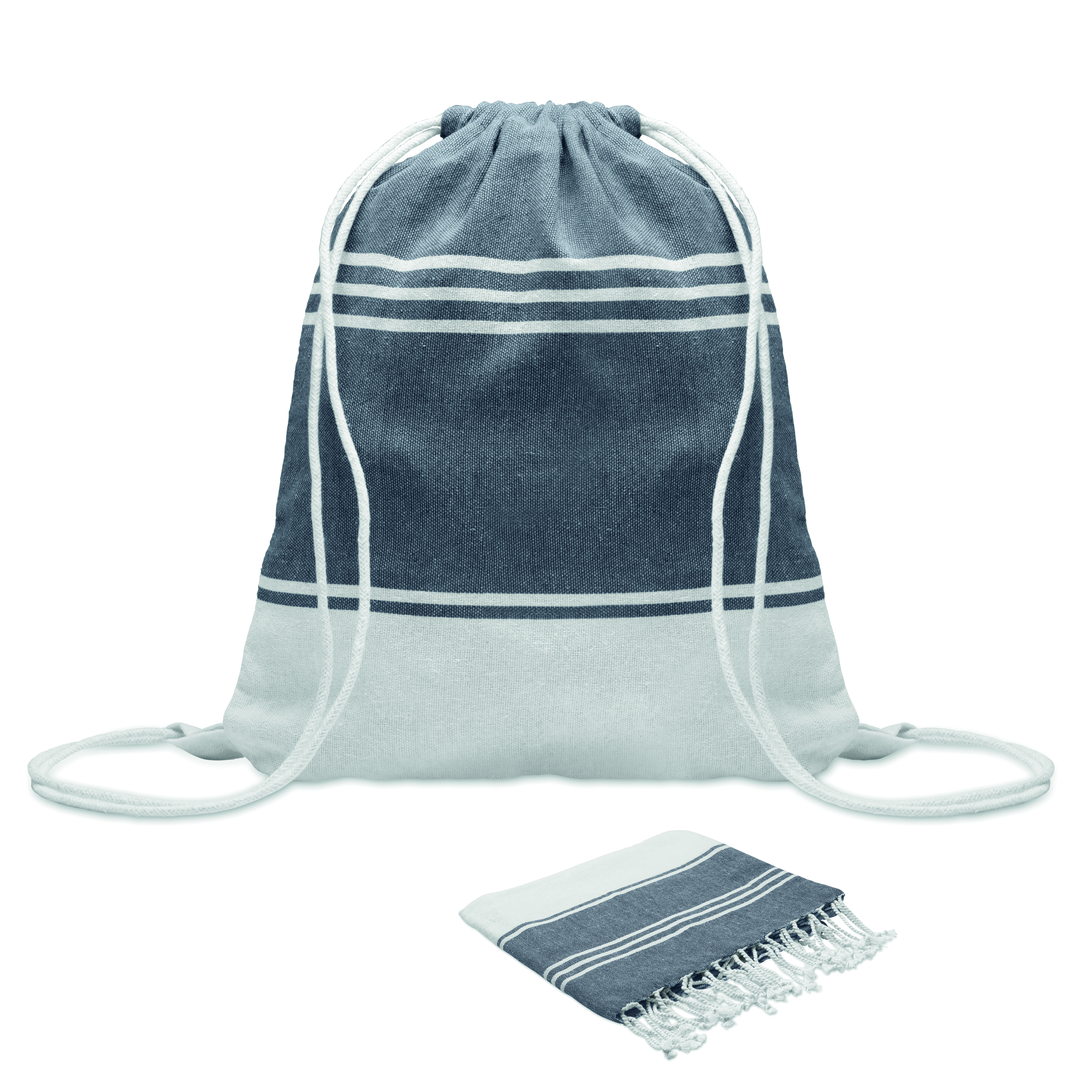 Fouta MO2584 et sac à cordon en matières recyclées - Unisexe
