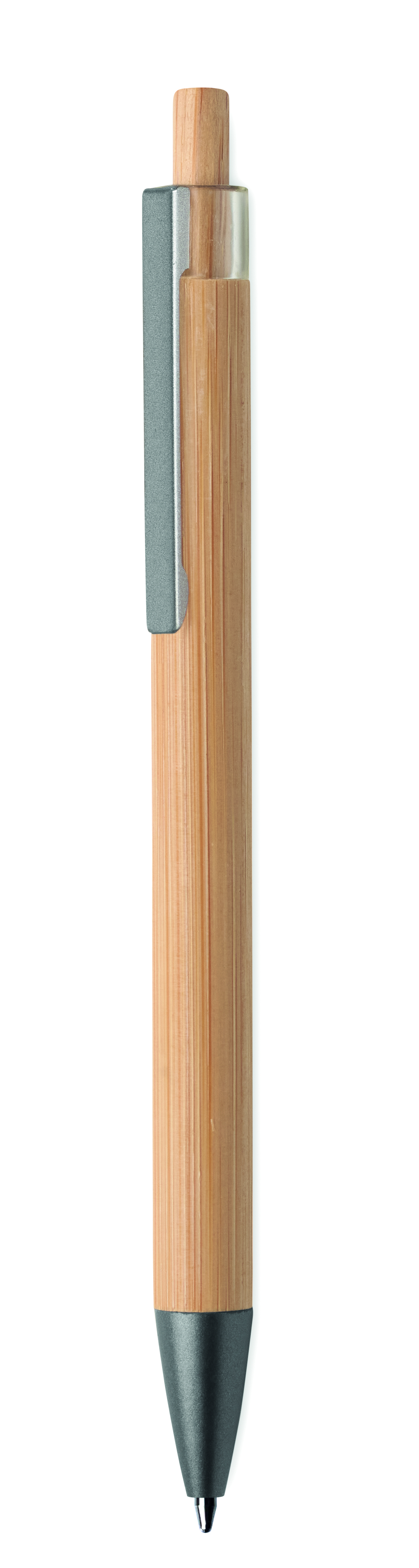 Stylo à clip métal en bambou