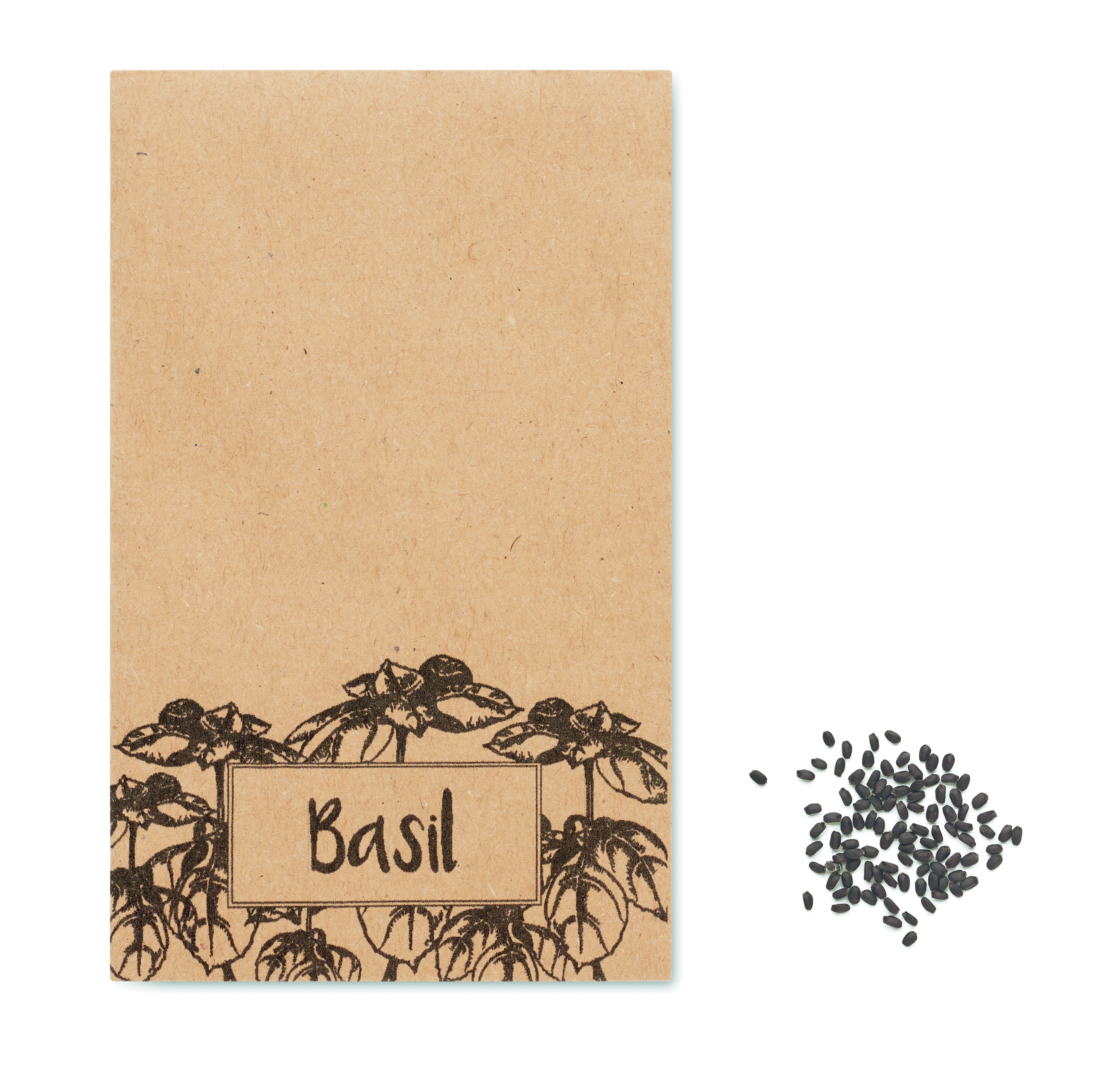 Sachet de graines de basilic en papier kraft