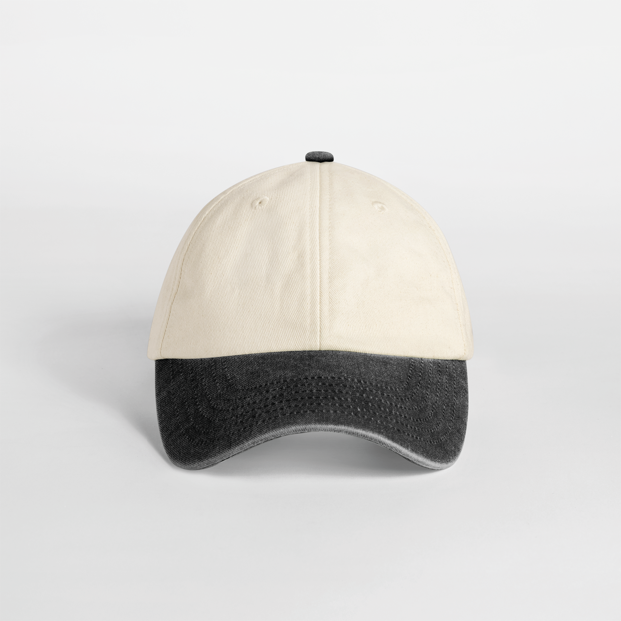 Casquette vintage compacte visière contrastée en coton