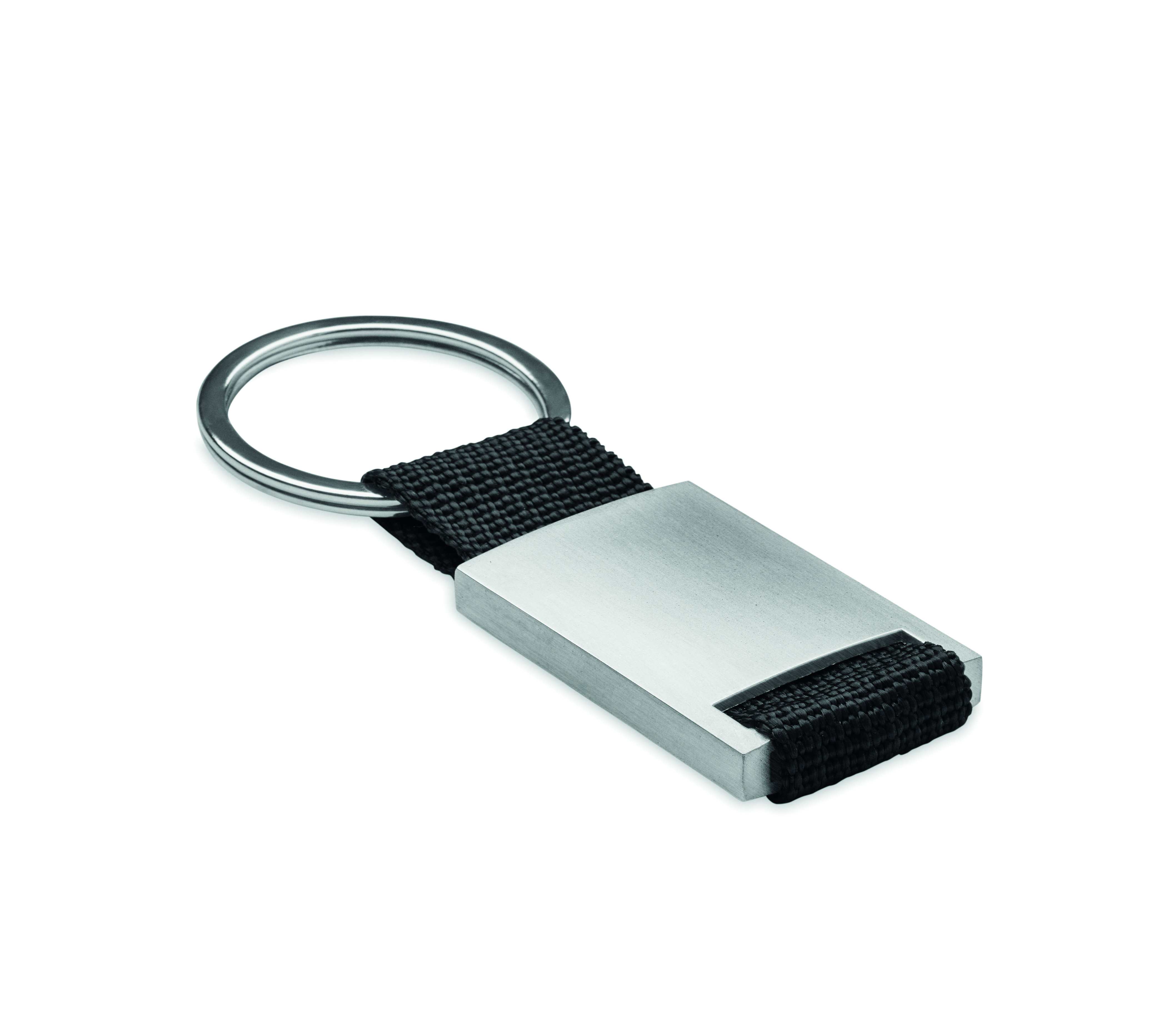 Porte-clés rectangulaire à sangle en métal