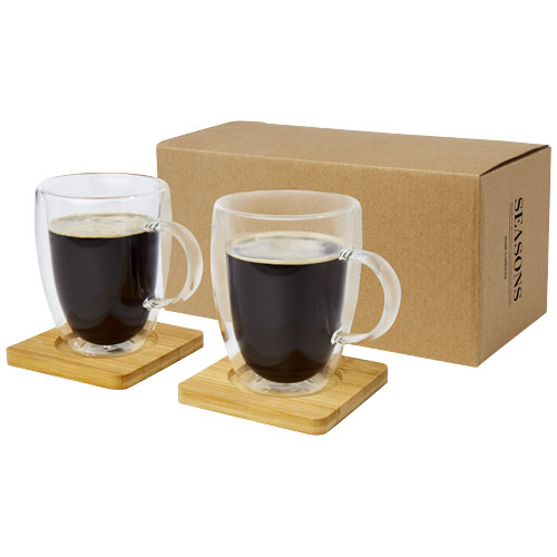 Set de 2 tasses 350 ml Manti en verre et bambou - Seasons