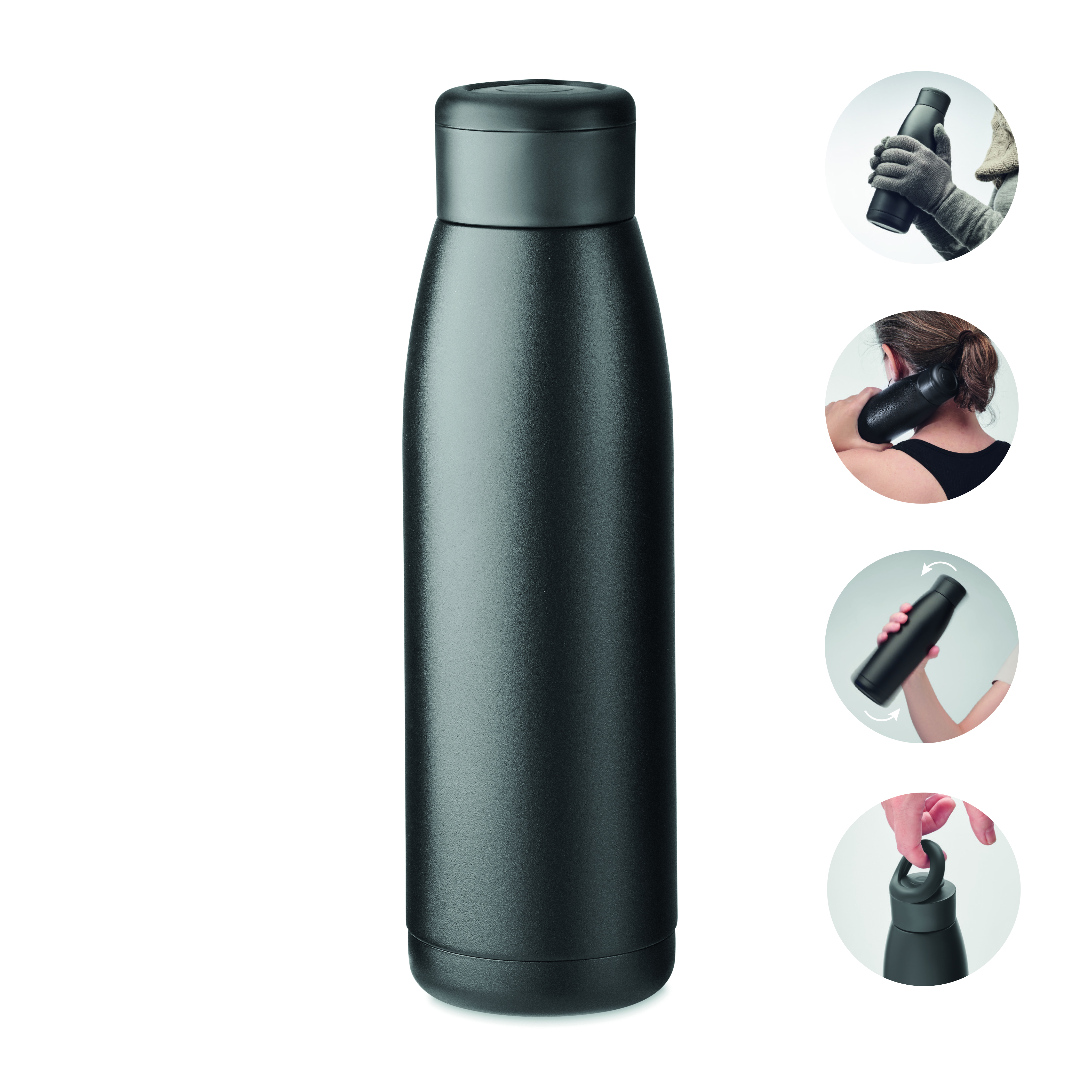 Bouteille isotherme 400 ml en inox recyclé