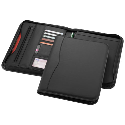 Conférencier A4 zippé Ebony en similicuir
