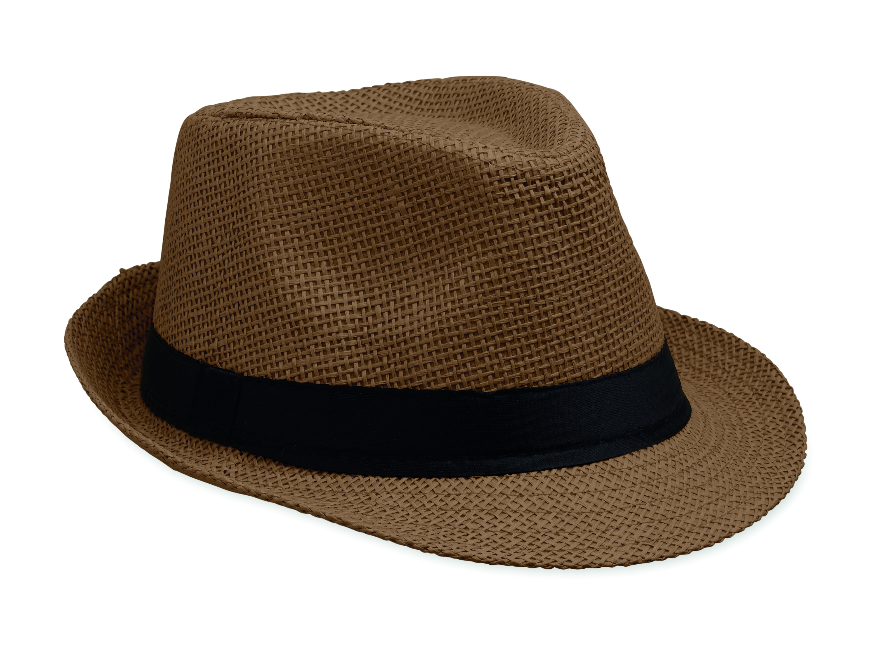 Chapeau à ruban noir en paille - Unisexe