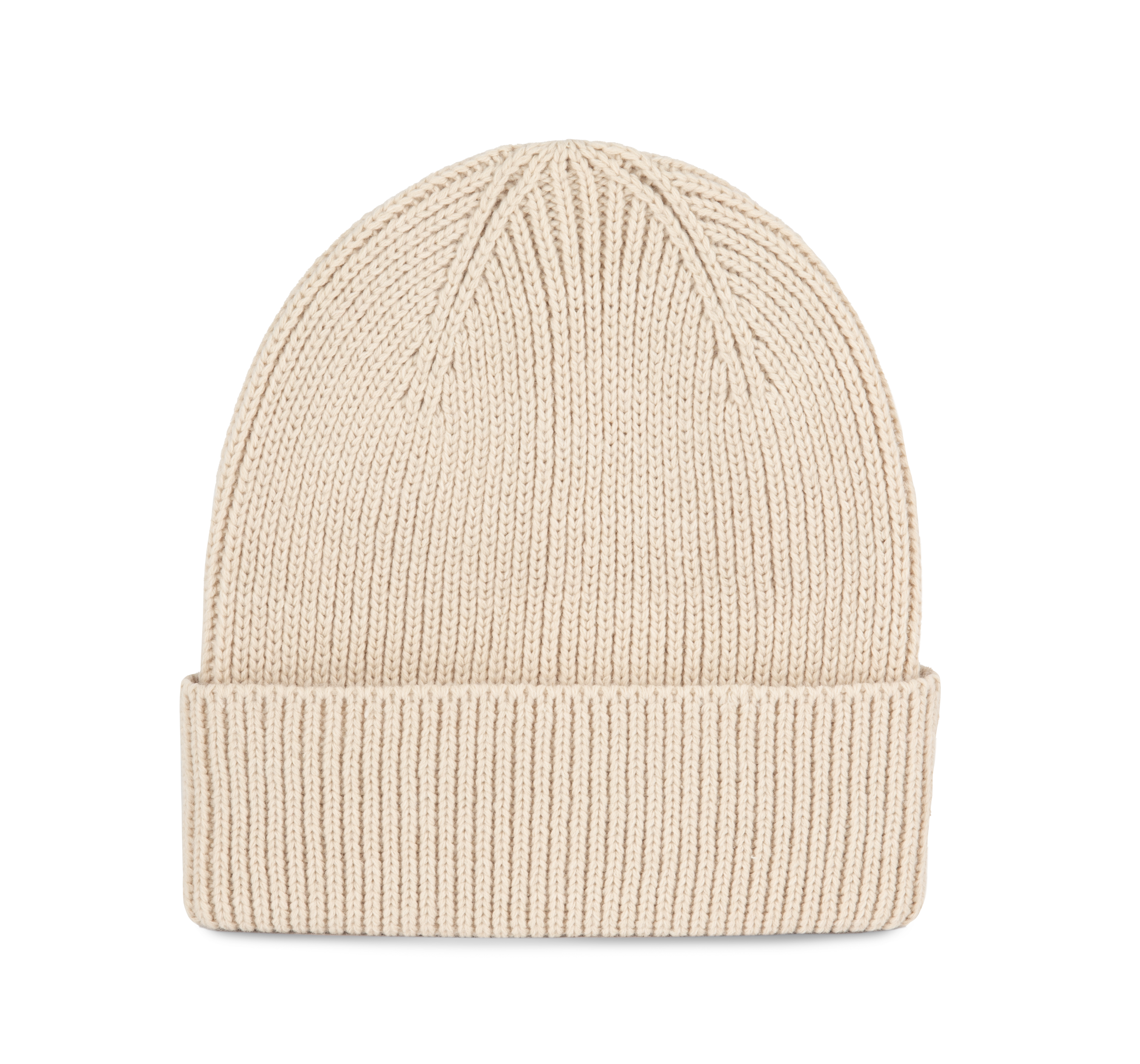 Bonnet côtelé avec revers KP950 en polyester recyclé - Unisexe