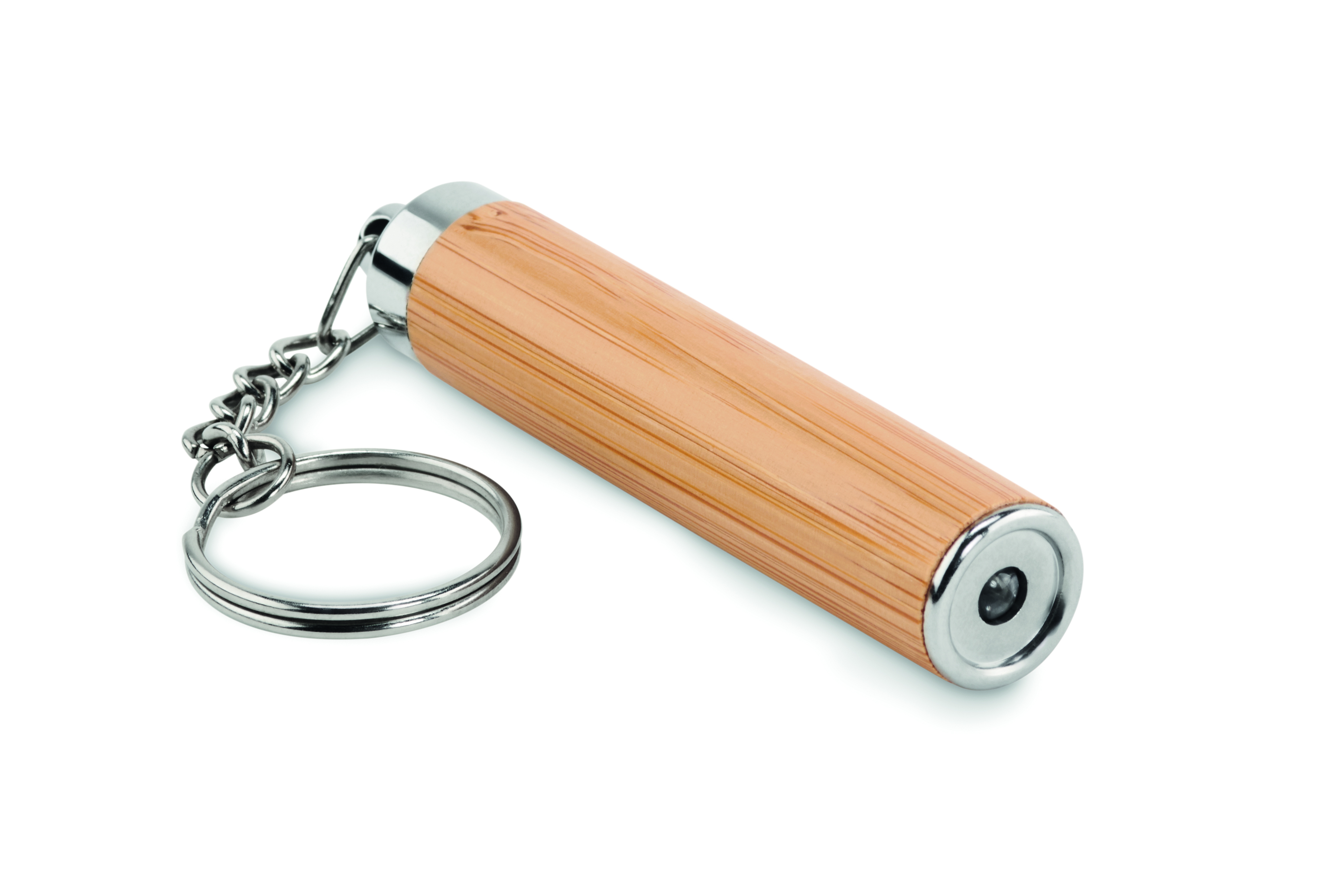 Mini lampe torche porte-clés en bambou