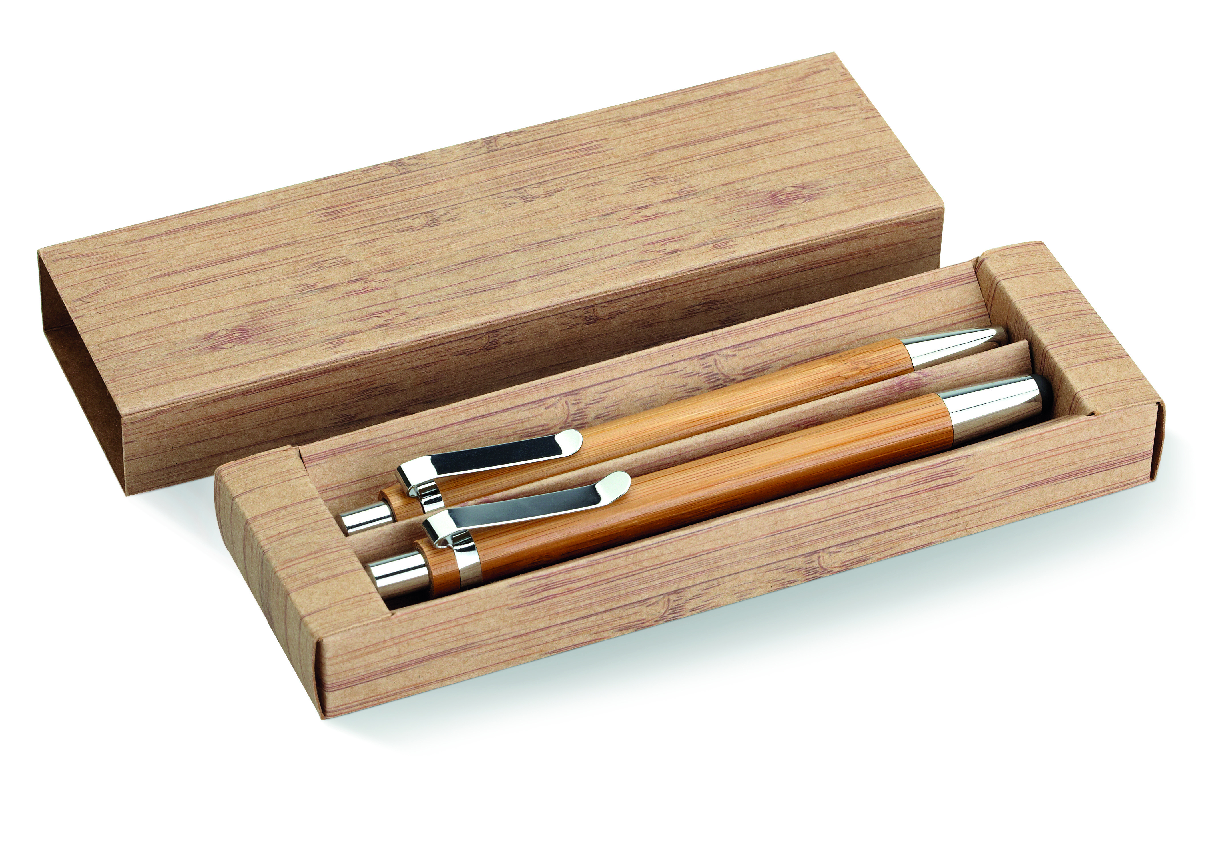 Coffret stylo et crayon en bambou
