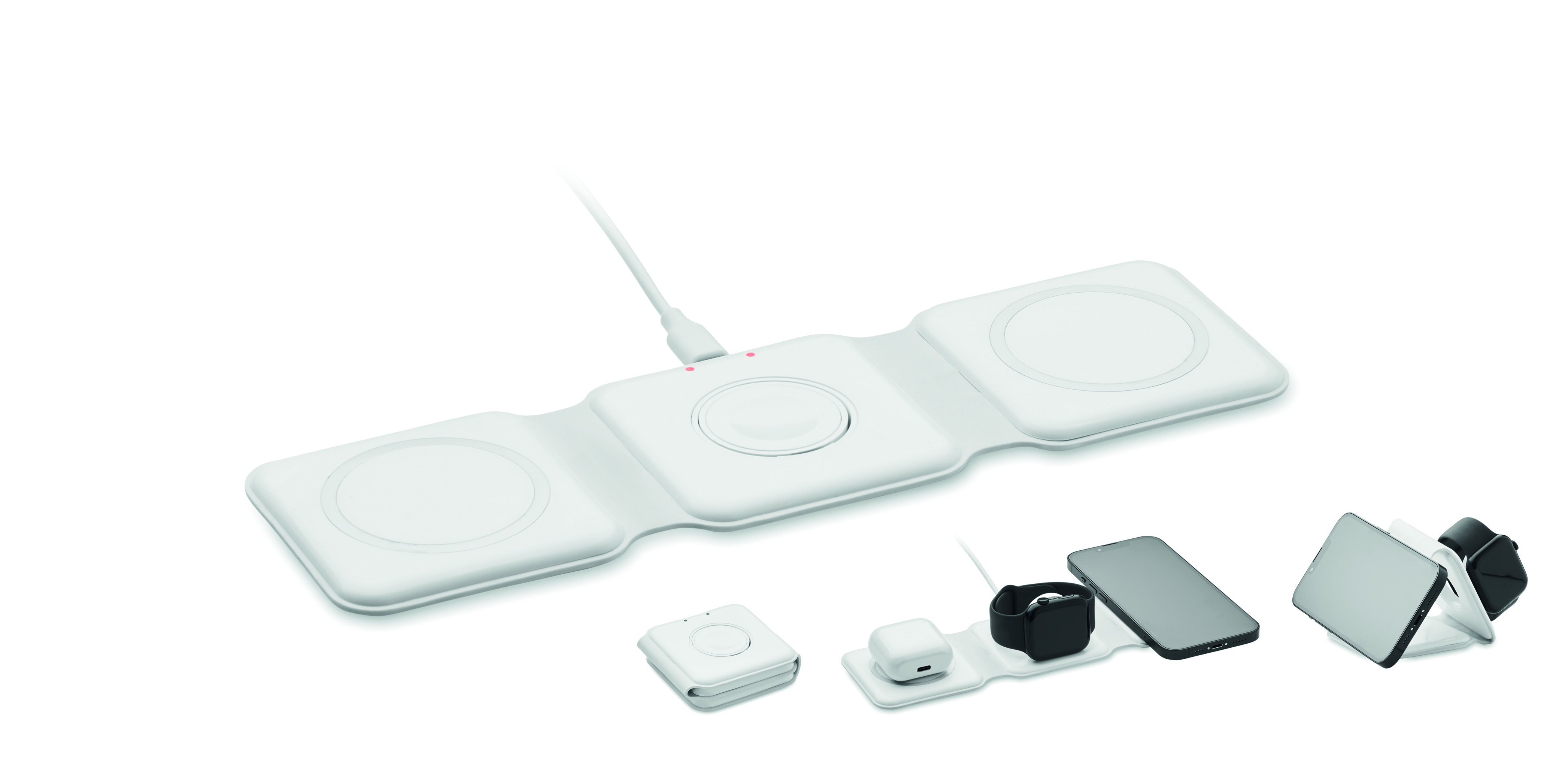 Station de charge sans fil 3 en 1 pliable en ABS