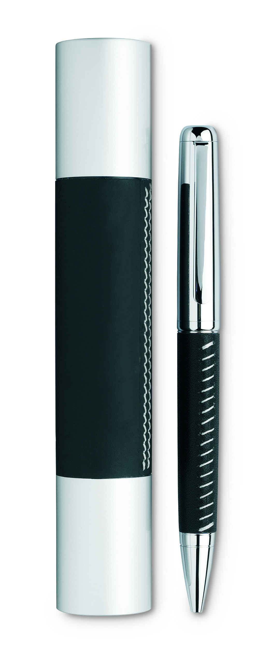 Stylo à bille en métal et cuir