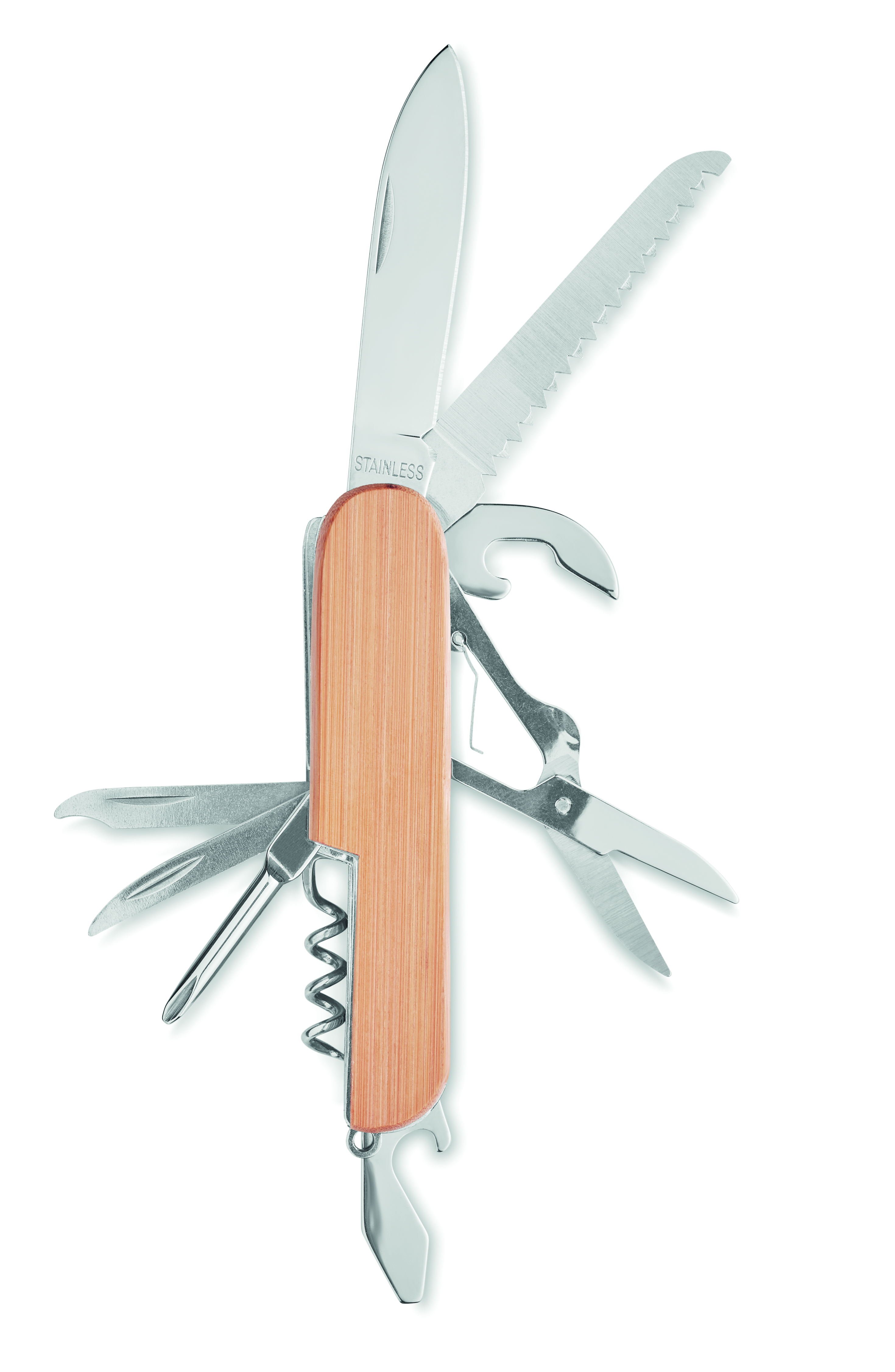 Couteau multifonction de poche en bambou