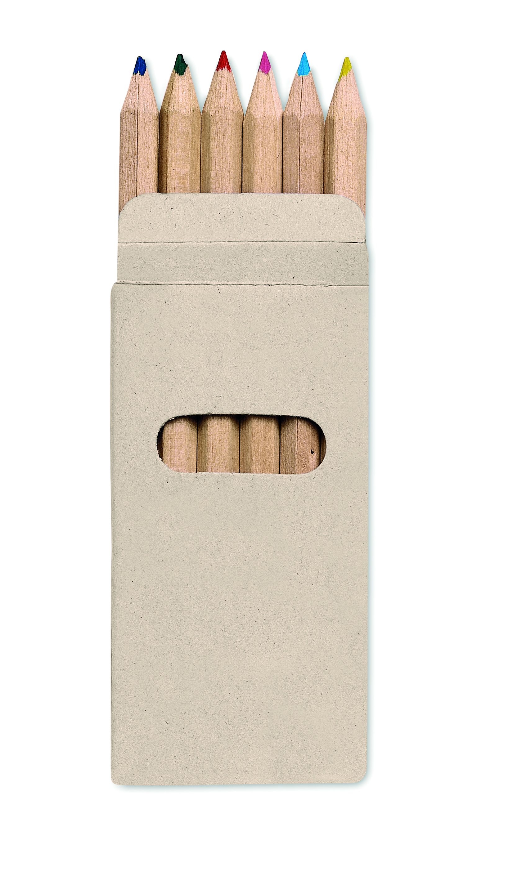 Crayons de couleur en boîte recyclée (lot de 6)