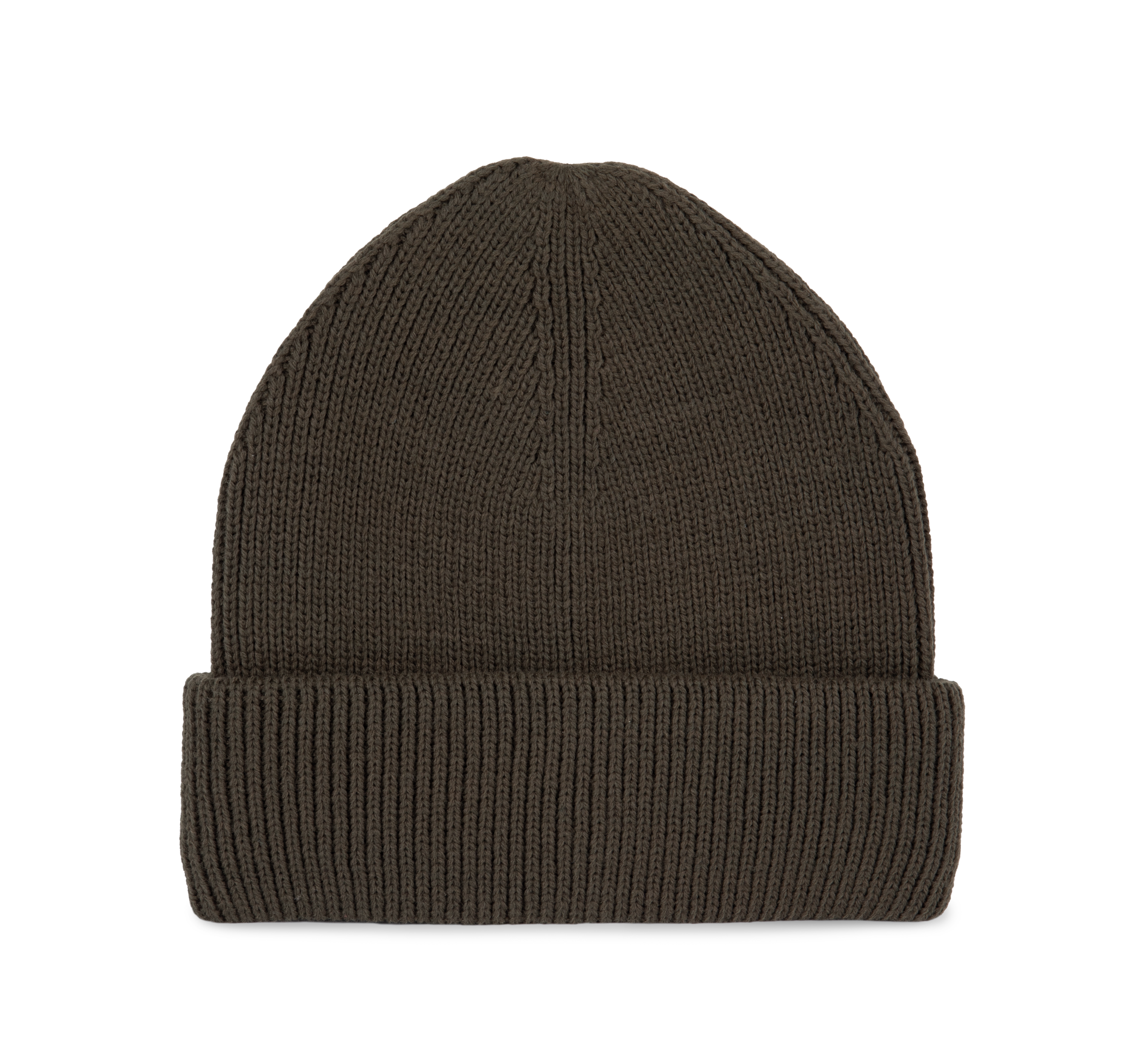 Bonnet côtelé à double revers KP951 en polyester recyclé - Unisexe