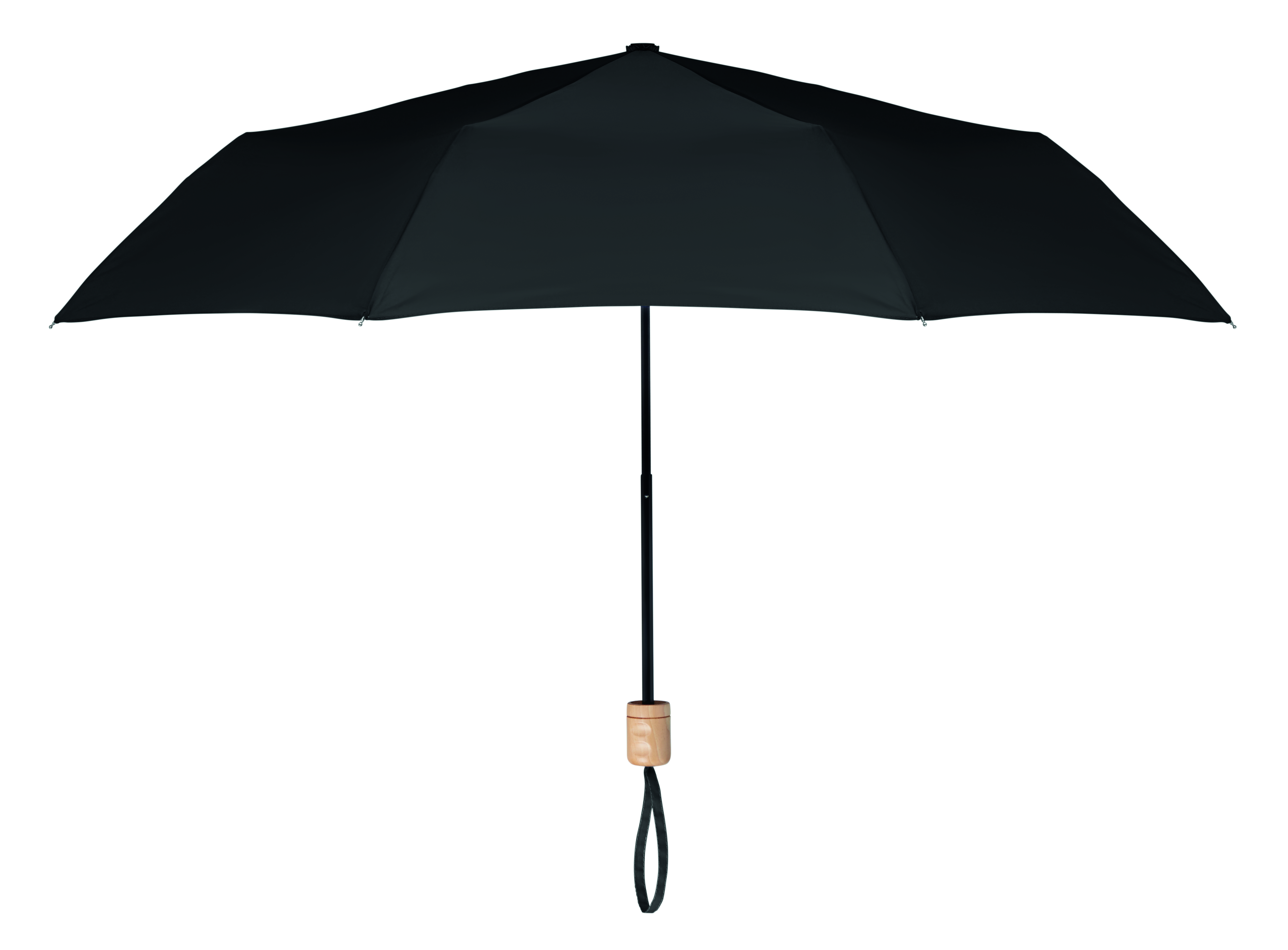 Parapluie pliable manche bois en polyester recyclé