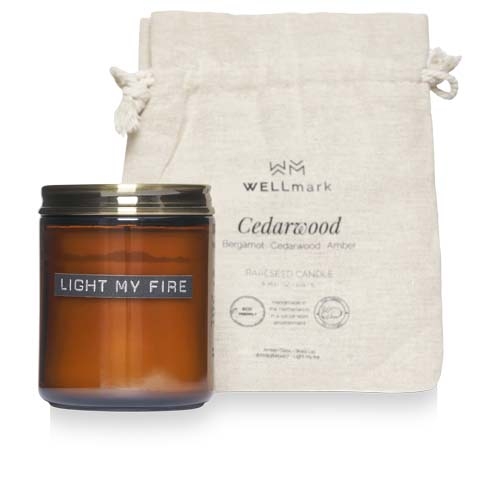 Bougie parfumée bois de cèdre en cire de colza - WELLmark