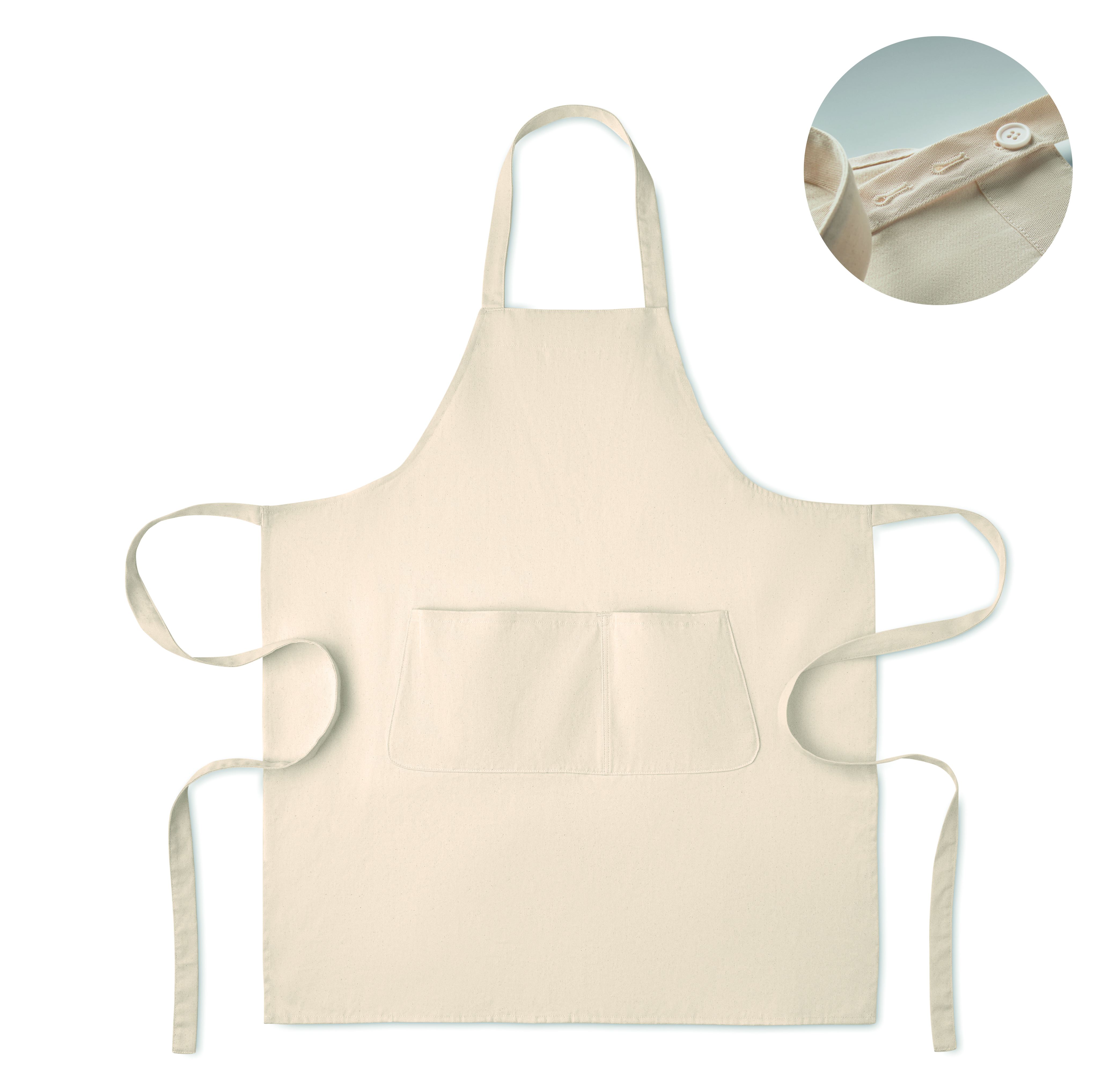 Tablier à bavette avec poche en coton bio - Unisexe