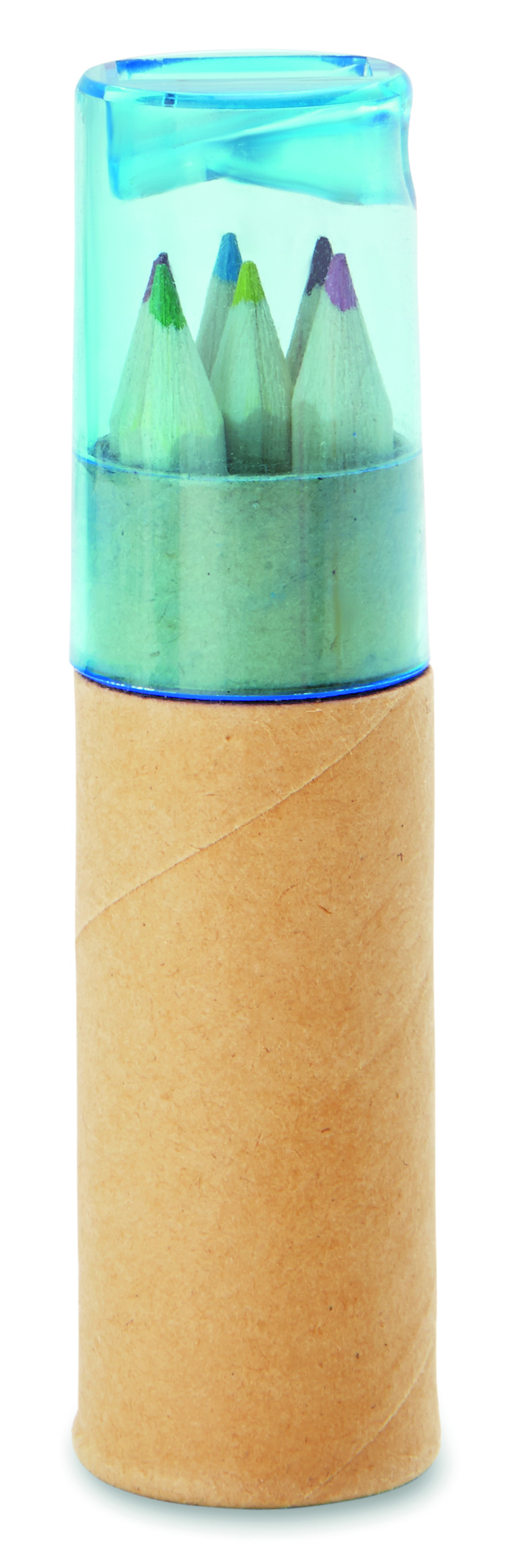 Crayon de couleur tube de 6 en carton recyclé