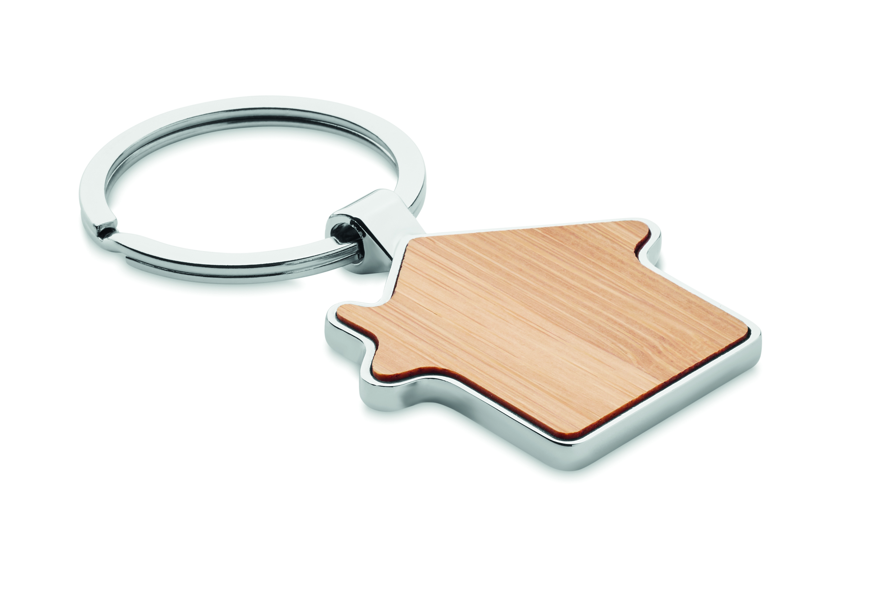 Porte-clés maison en métal et bambou