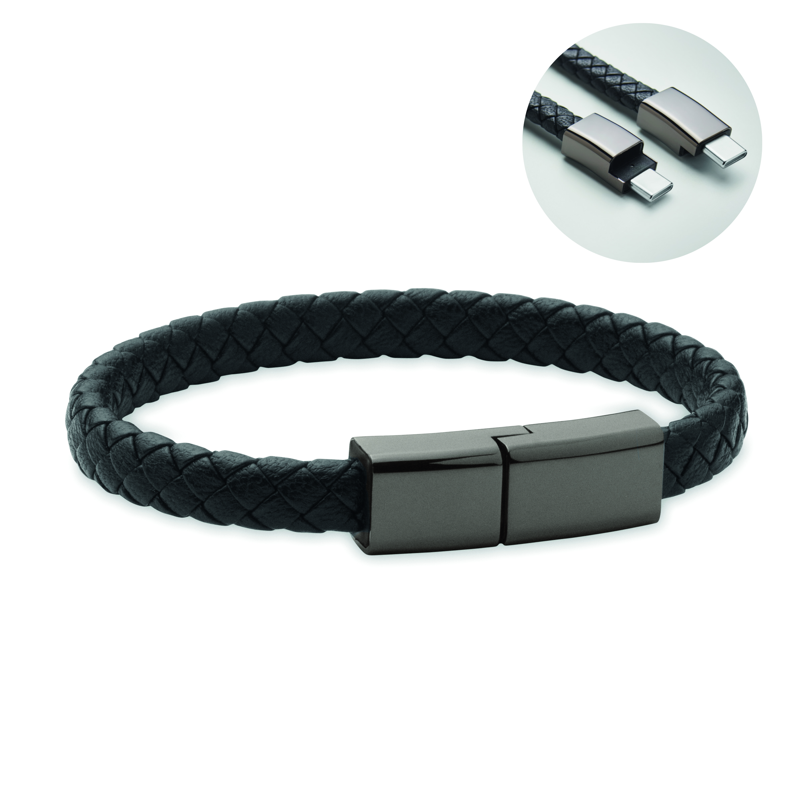 Bracelet câble de recharge USB-C 60 W tressé