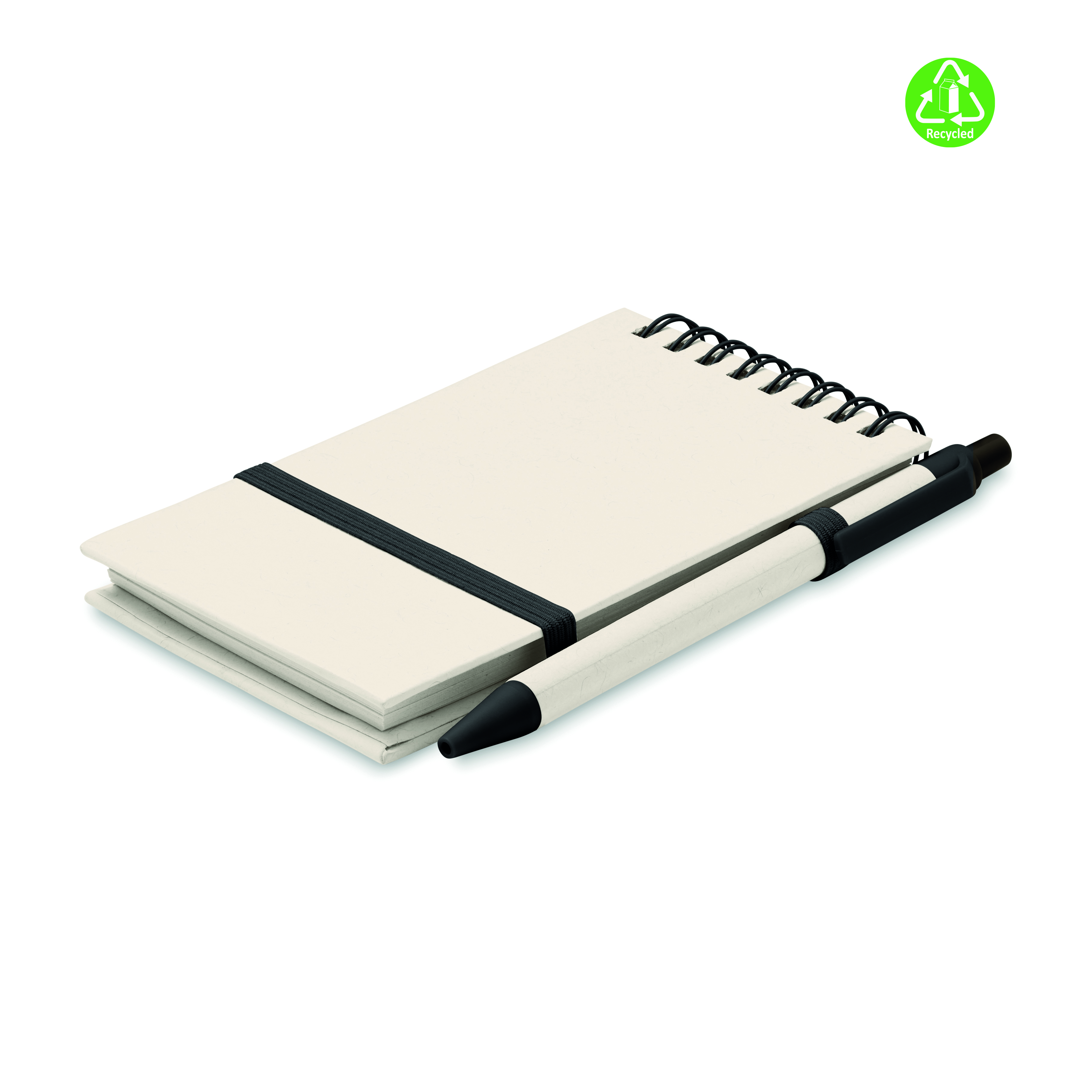 Carnet A6 avec stylo en carton de lait recyclé