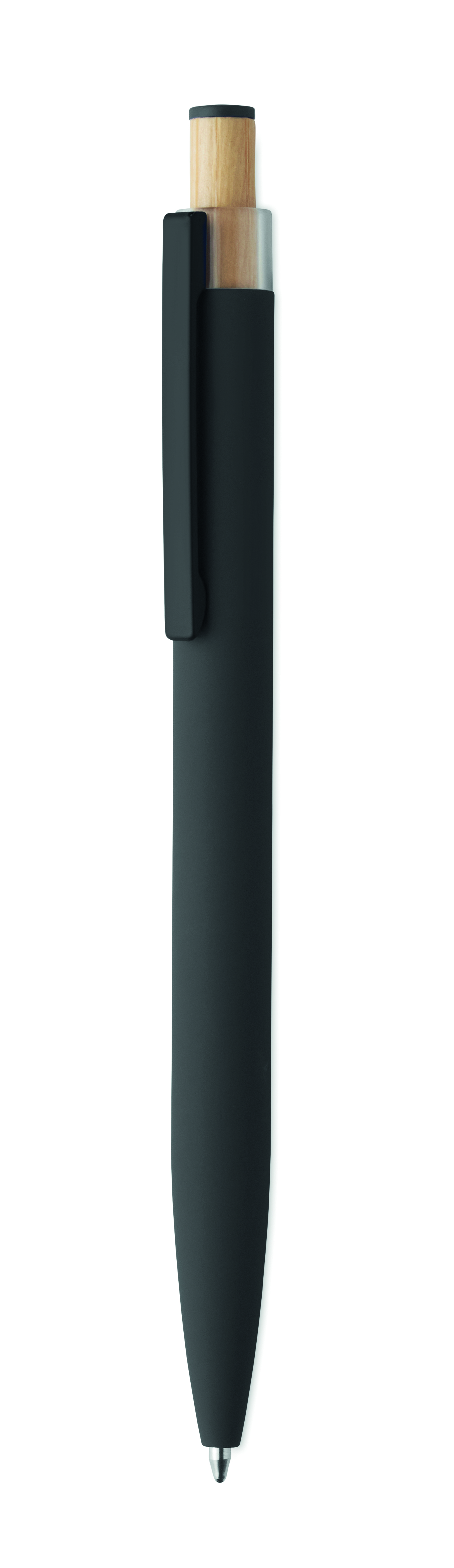 Stylo à bille bouton bambou clip métal en aluminium recyclé