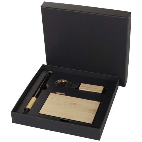 Coffret stylo, porte-clés et porte-cartes RFID Minka