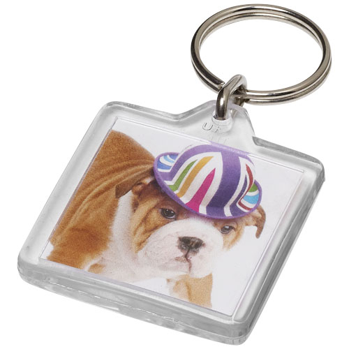 Porte-clés carré transparent Vial