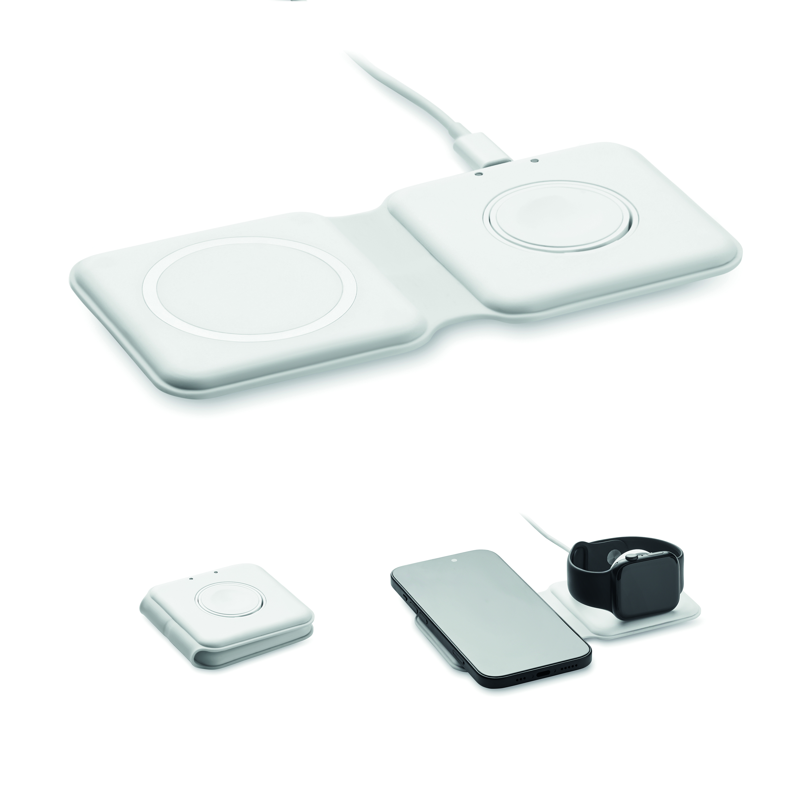 Station de charge sans fil 15 W pliable 2 en 1