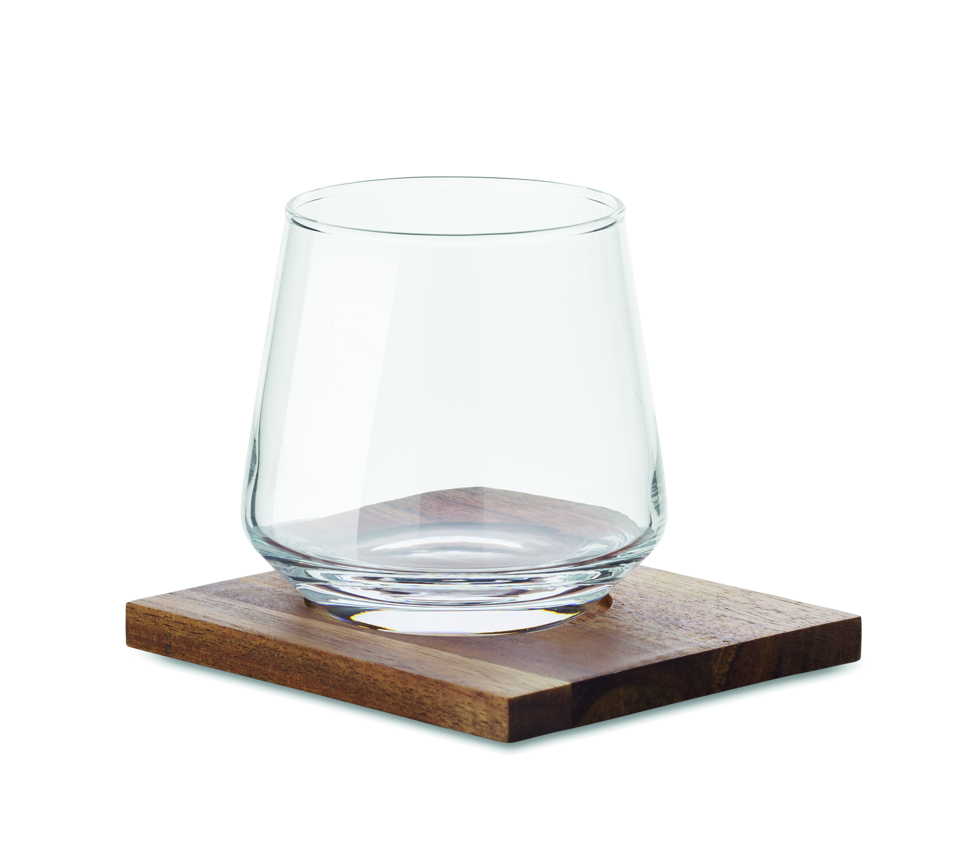 Set de verres à whisky 200 ml avec sous-verre en acacia
