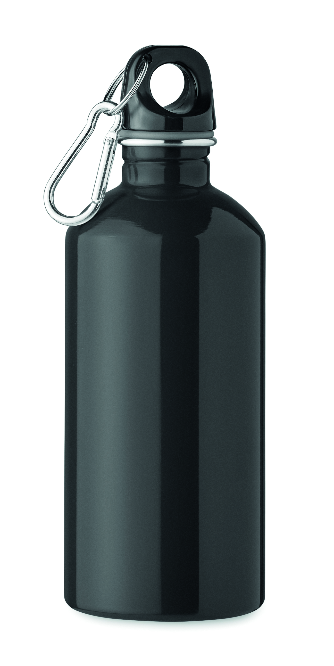 Bouteille 500 ml simple paroi à mousqueton en inox recyclé