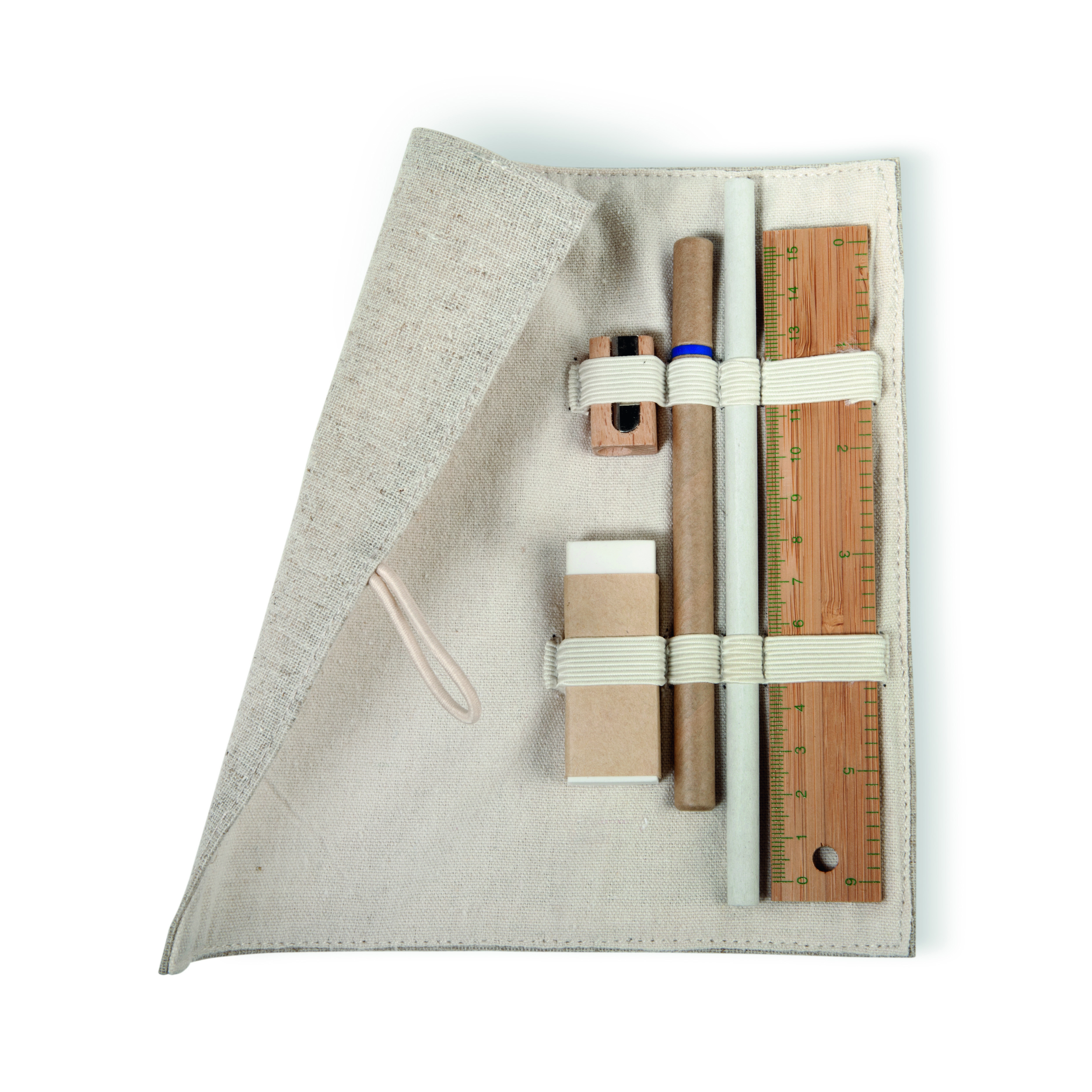 Set d'écriture en pochette jute et coton