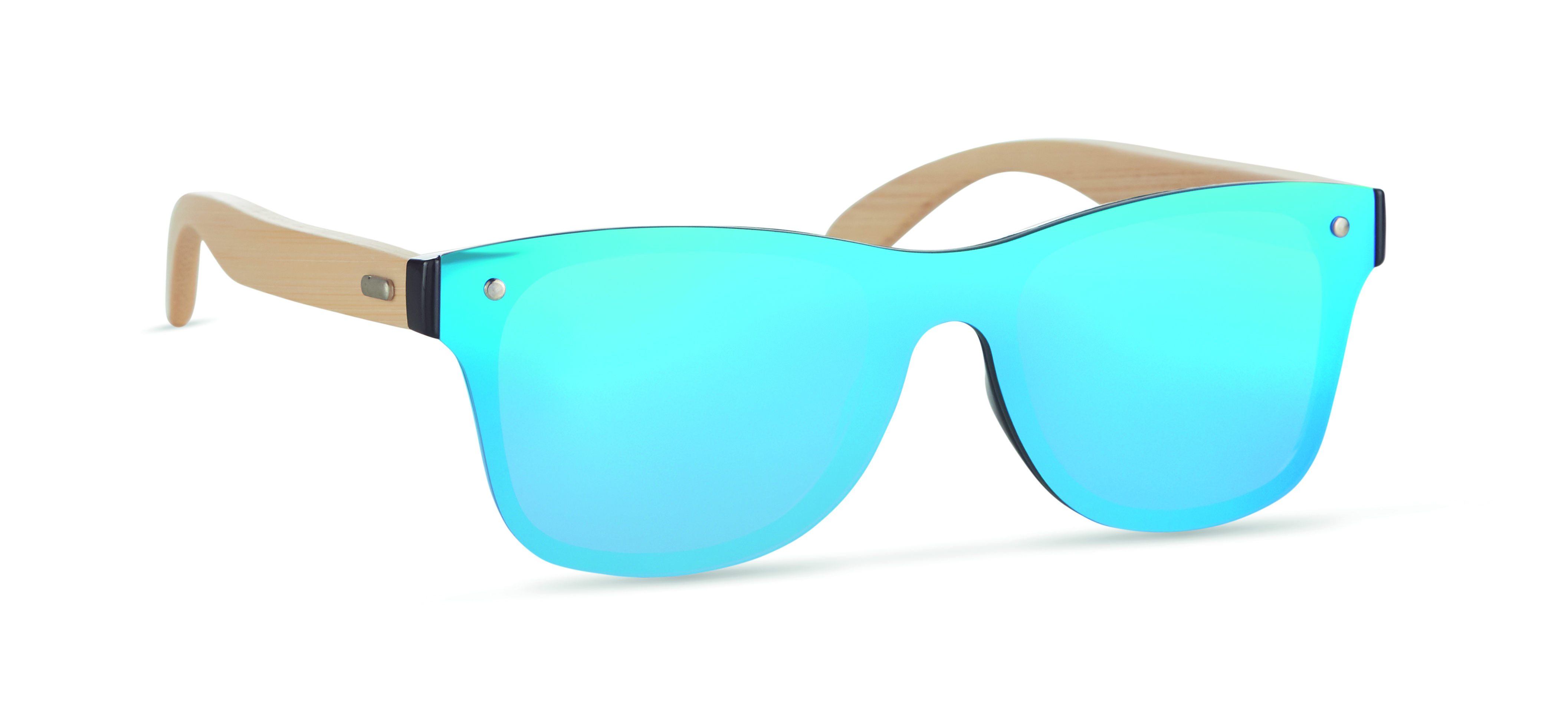 Lunettes de soleil UV400 verres miroir en bambou
