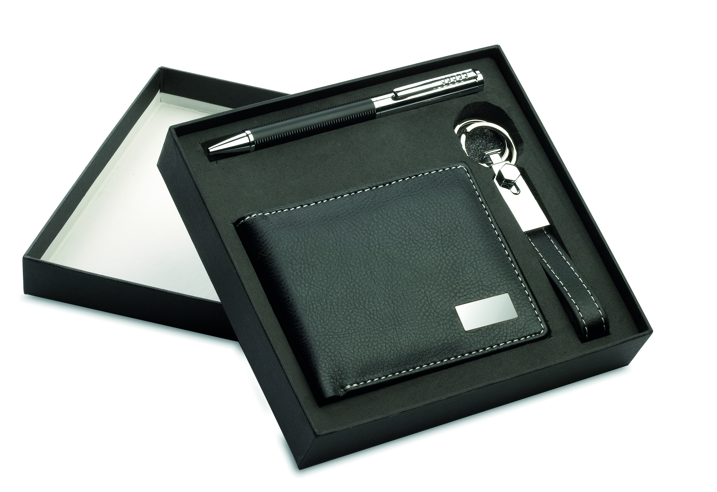 Coffret cadeau KC7109 stylo et porte-clés en similicuir