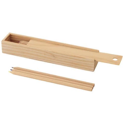 Set de 12 crayons de couleur en coffret bois