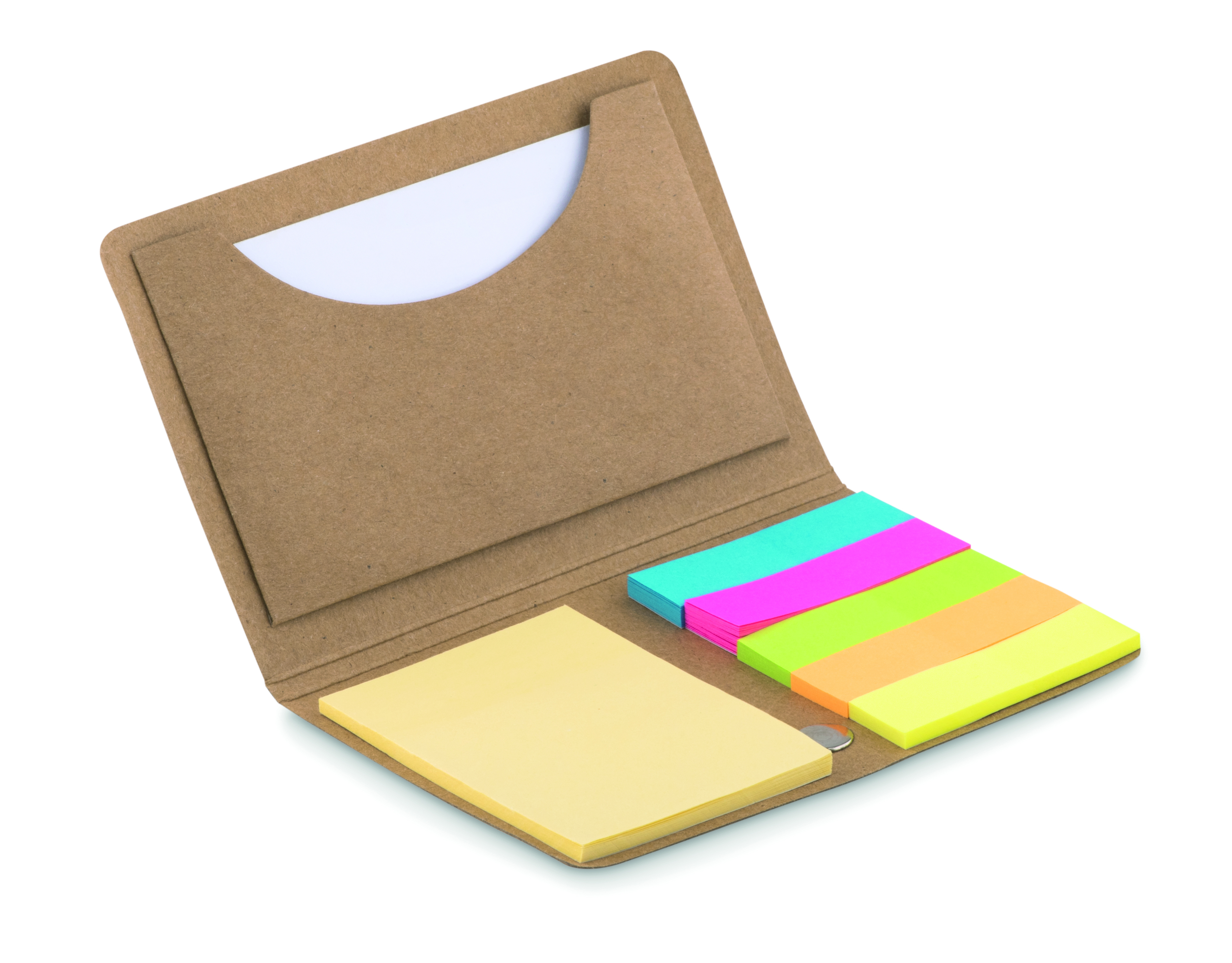 Set mémo repositionnable avec porte-cartes en papier kraft
