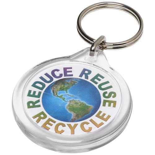 Porte-clés rond transparent Orb