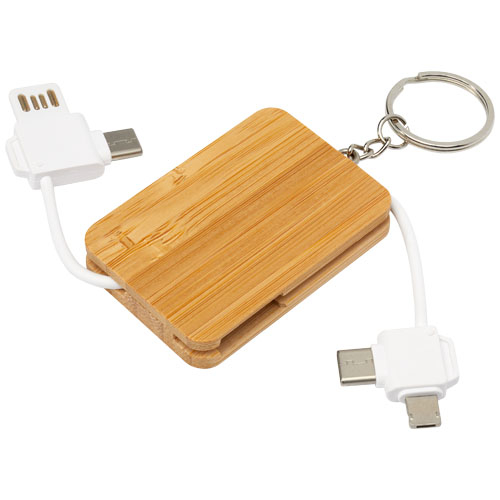 Câble de charge 6-en-1 rétractable en bambou