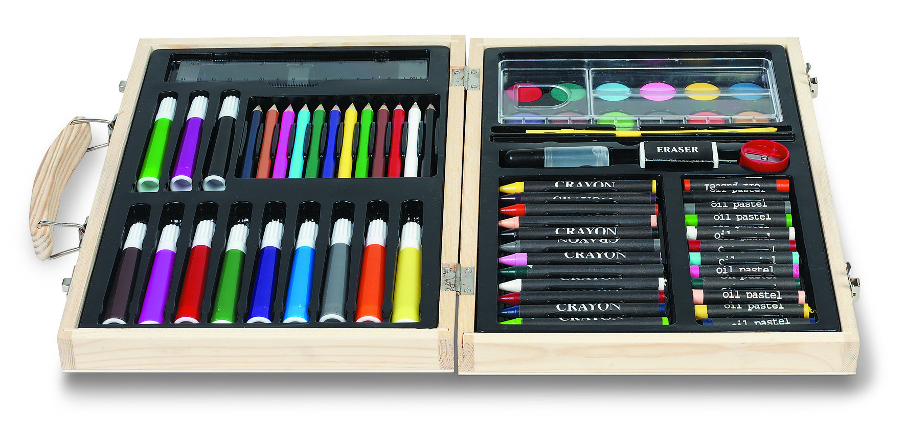 Coffret de peinture 66 pièces en bois