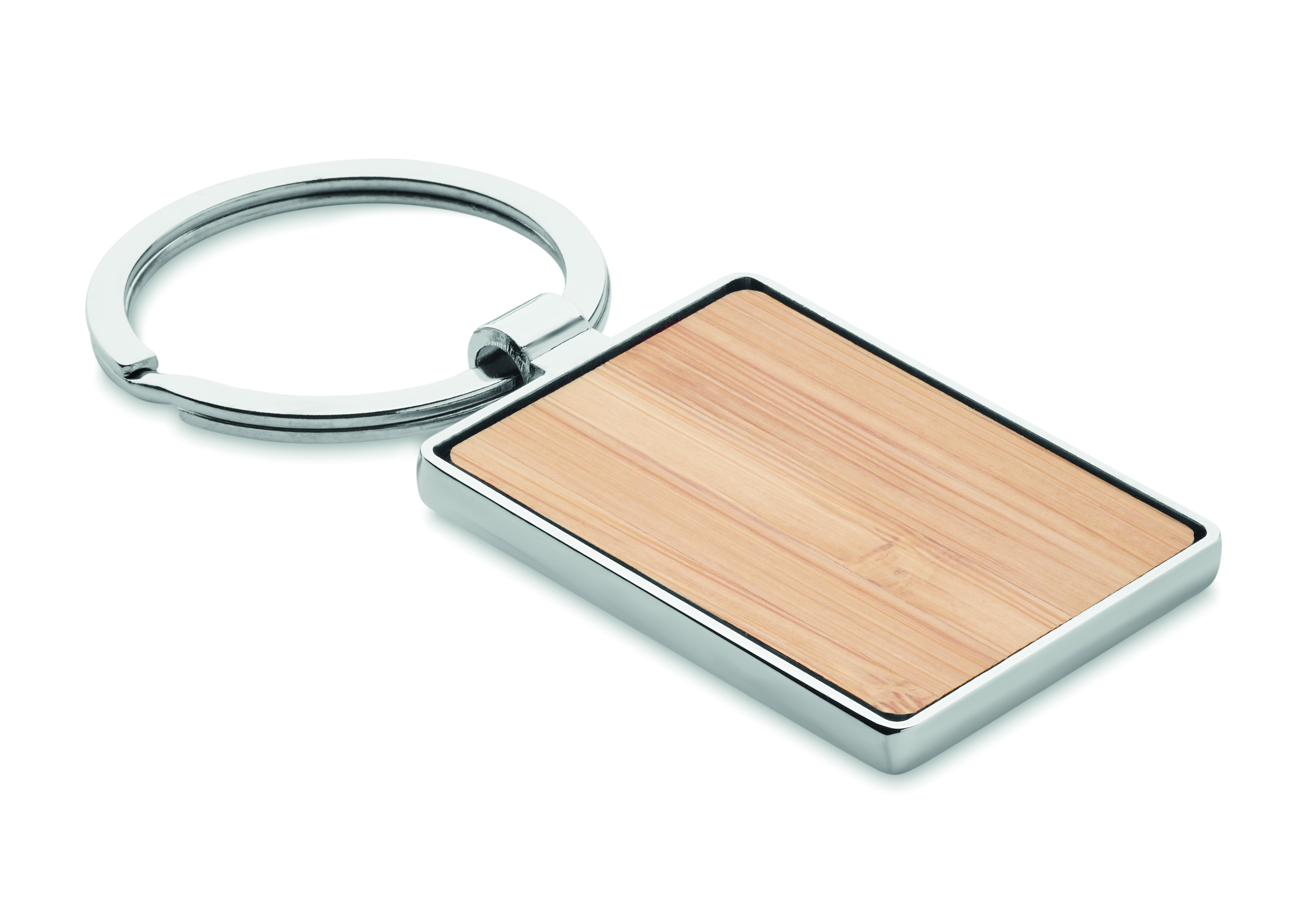 Porte-clés rectangle en bambou