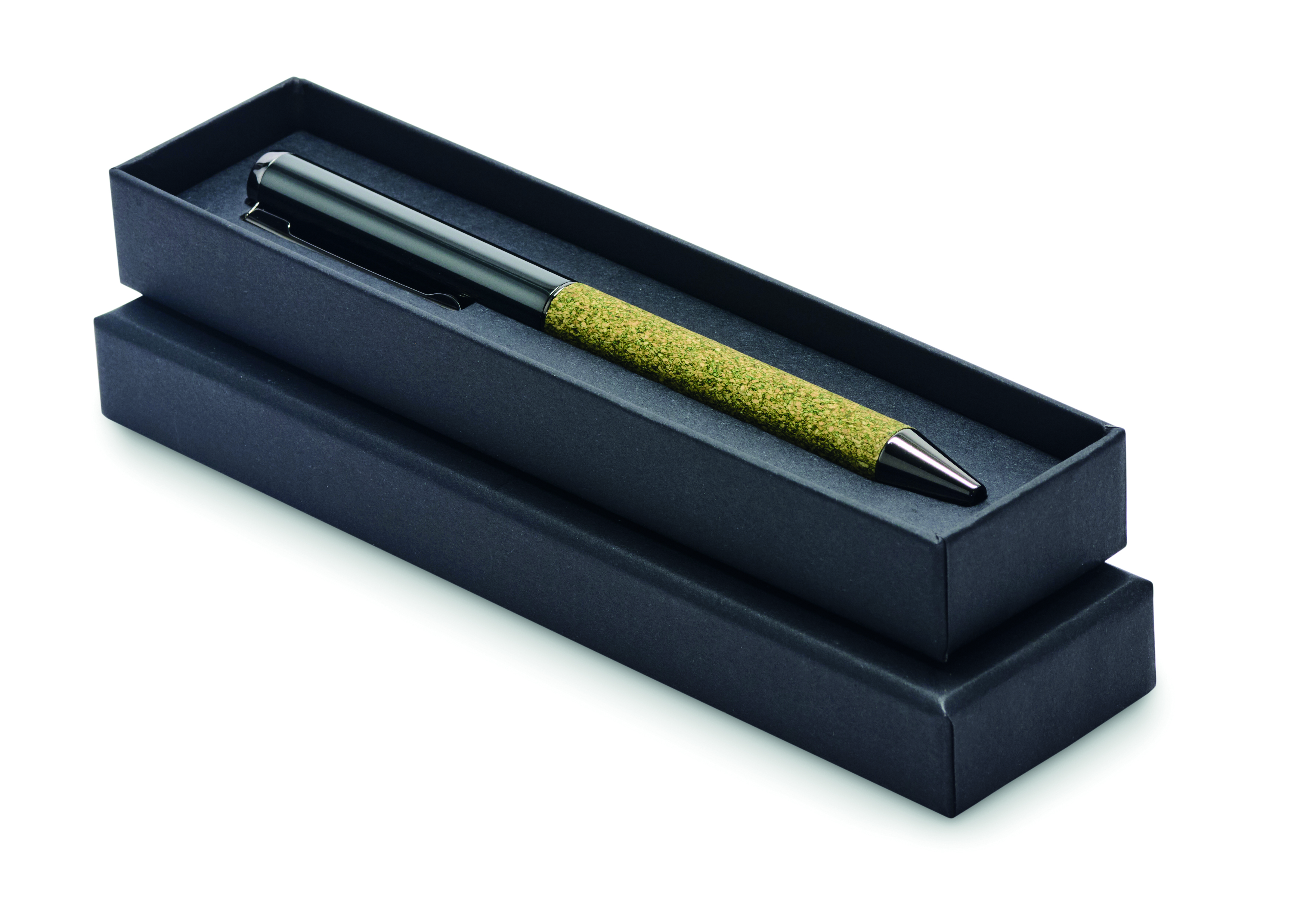 Stylo à bille avec étui carton en métal